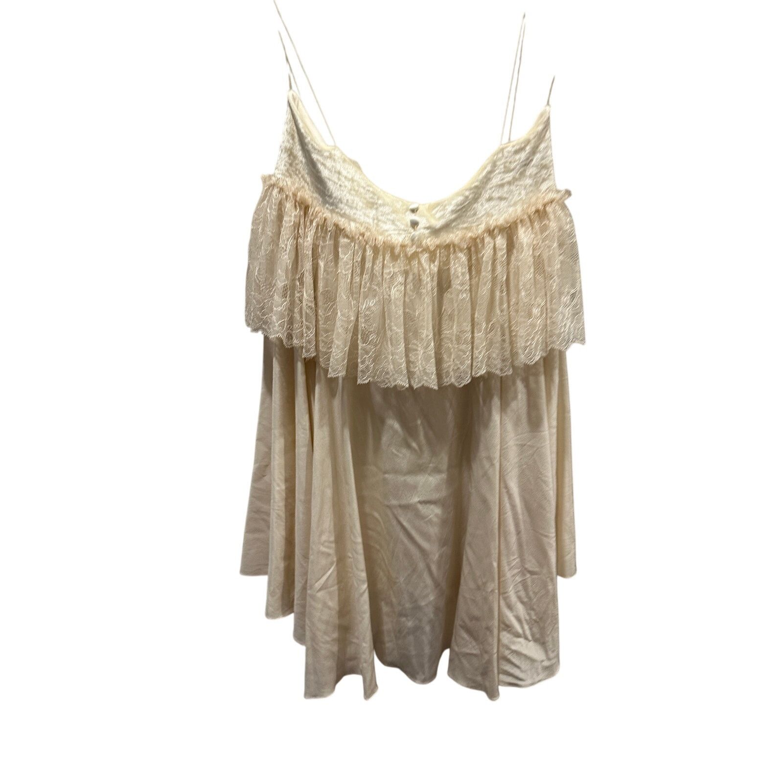 Other Amoralle Ivory Tasseled Lace & Chiffon Ruffle Lingerie Slip Size M / US 6-8 / IT 42-44 - 9 Thumbnail