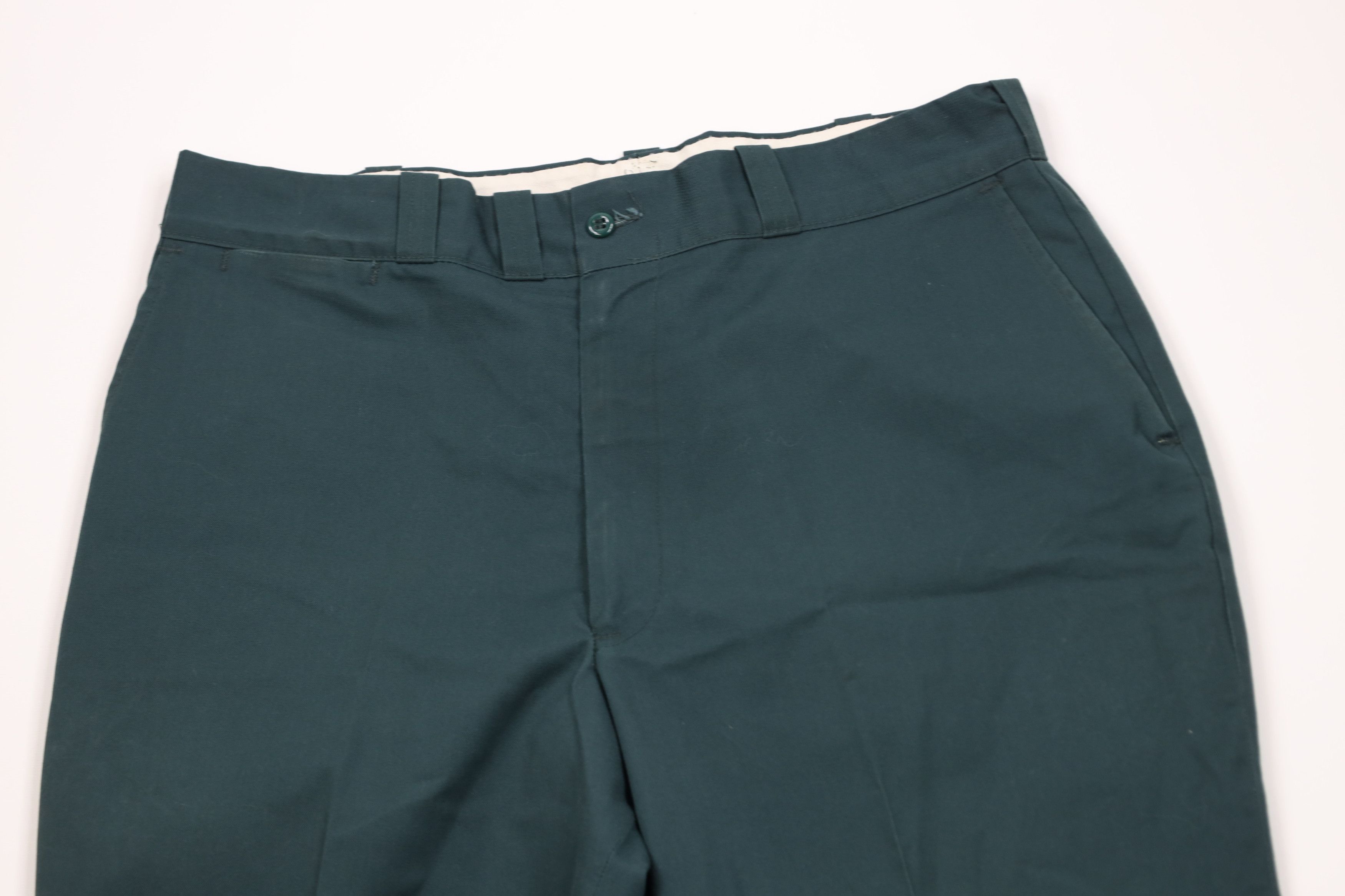 Lee Vintage 70s Lee Wide Leg Workwear Mechanic Pants Green USA Size US 34 / EU 50 - 2 Thumbnail