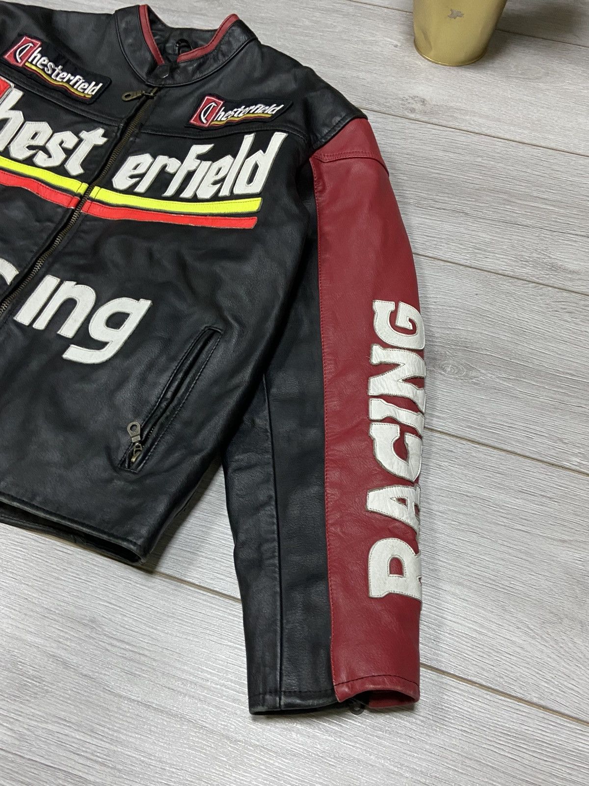 Vintage Chesterfield vintage leather vintage leather jacket big logo Size US L / EU 52-54 / 3 - 6 Thumbnail