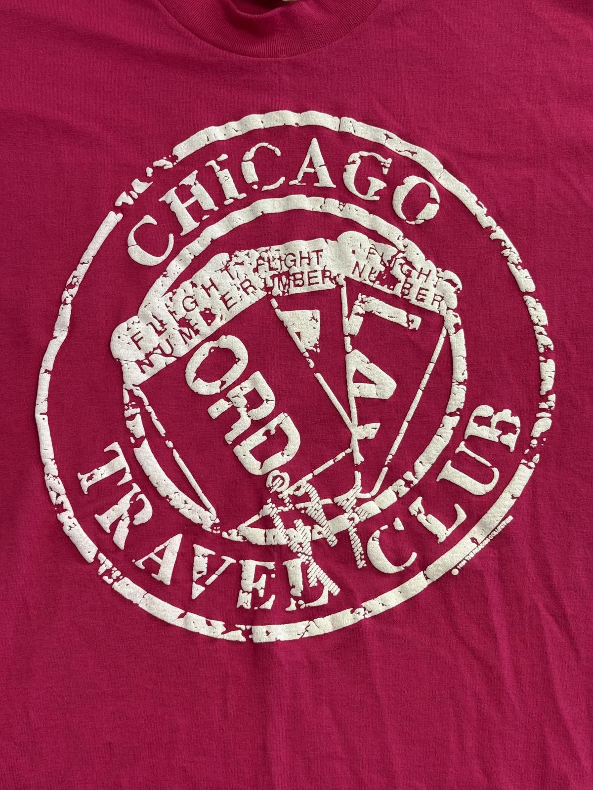 Delta Vintage Chicago T-shirt Chicago Travel Club Pink Made in USA Size US XL / EU 56 / 4 - 4 Thumbnail