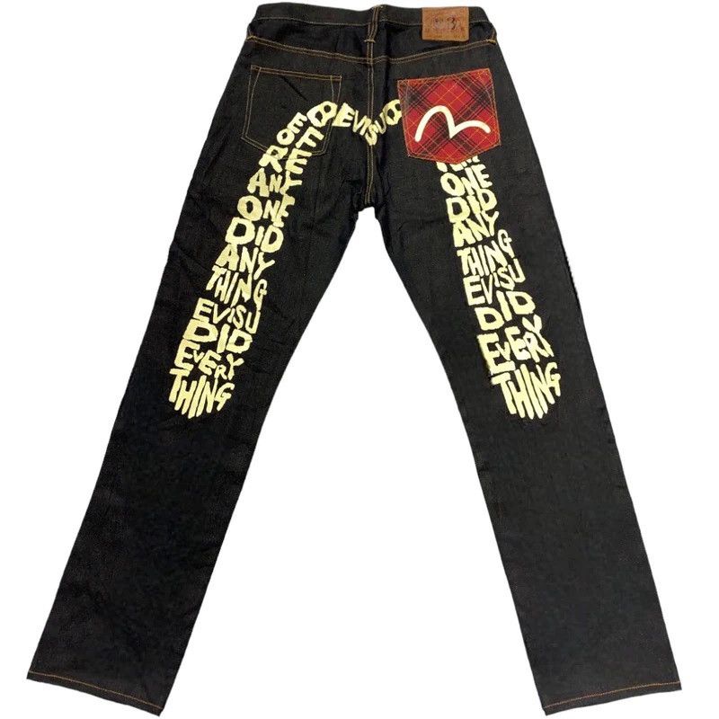 image of Evisu Script Selvedge Diacock Denim [33-30] in Blue, Men's