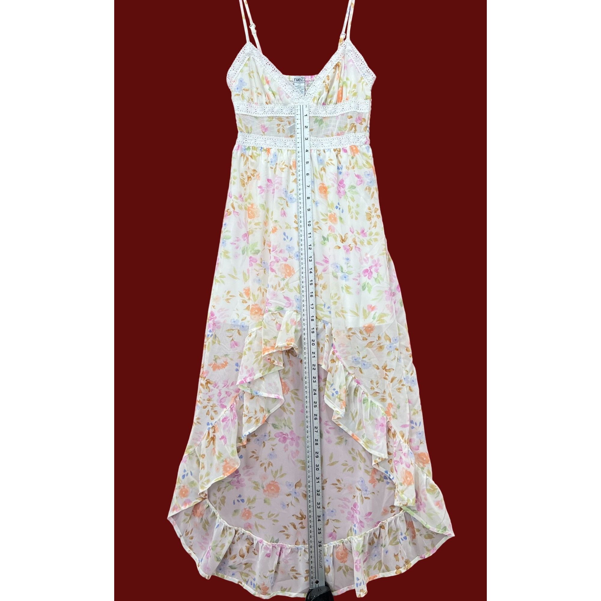 rue21 Rue 21 - Women's Summer Sleeveless High Low Hem Ruffle Flora Size XS / US 0-2 / IT 36-38 - 6 Thumbnail