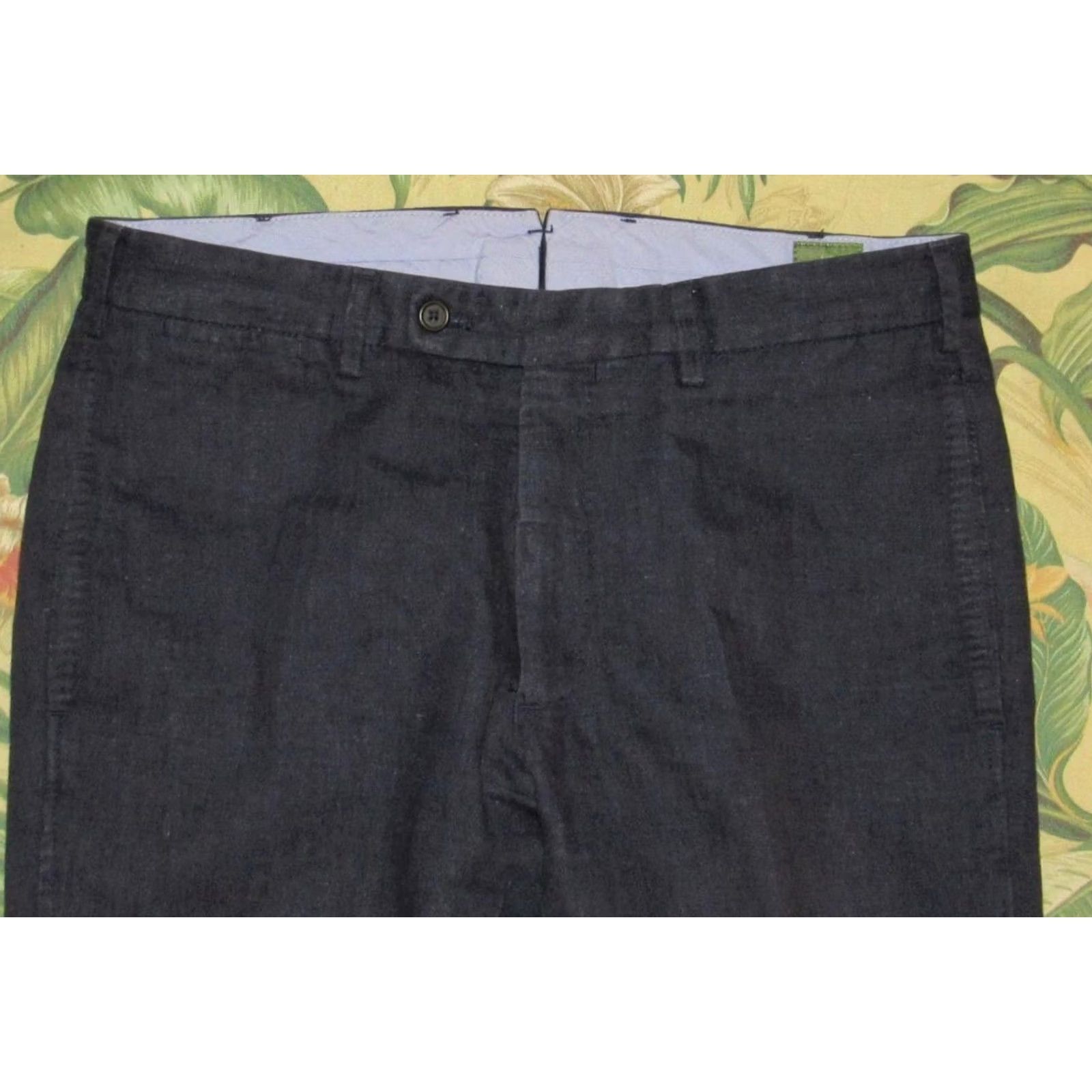 Sid Mashburn SID MASHBURN Dress Pants Dark Indigo Linen Cotton 32 x 26 Mens Size US 32 / EU 48 - 2 Thumbnail