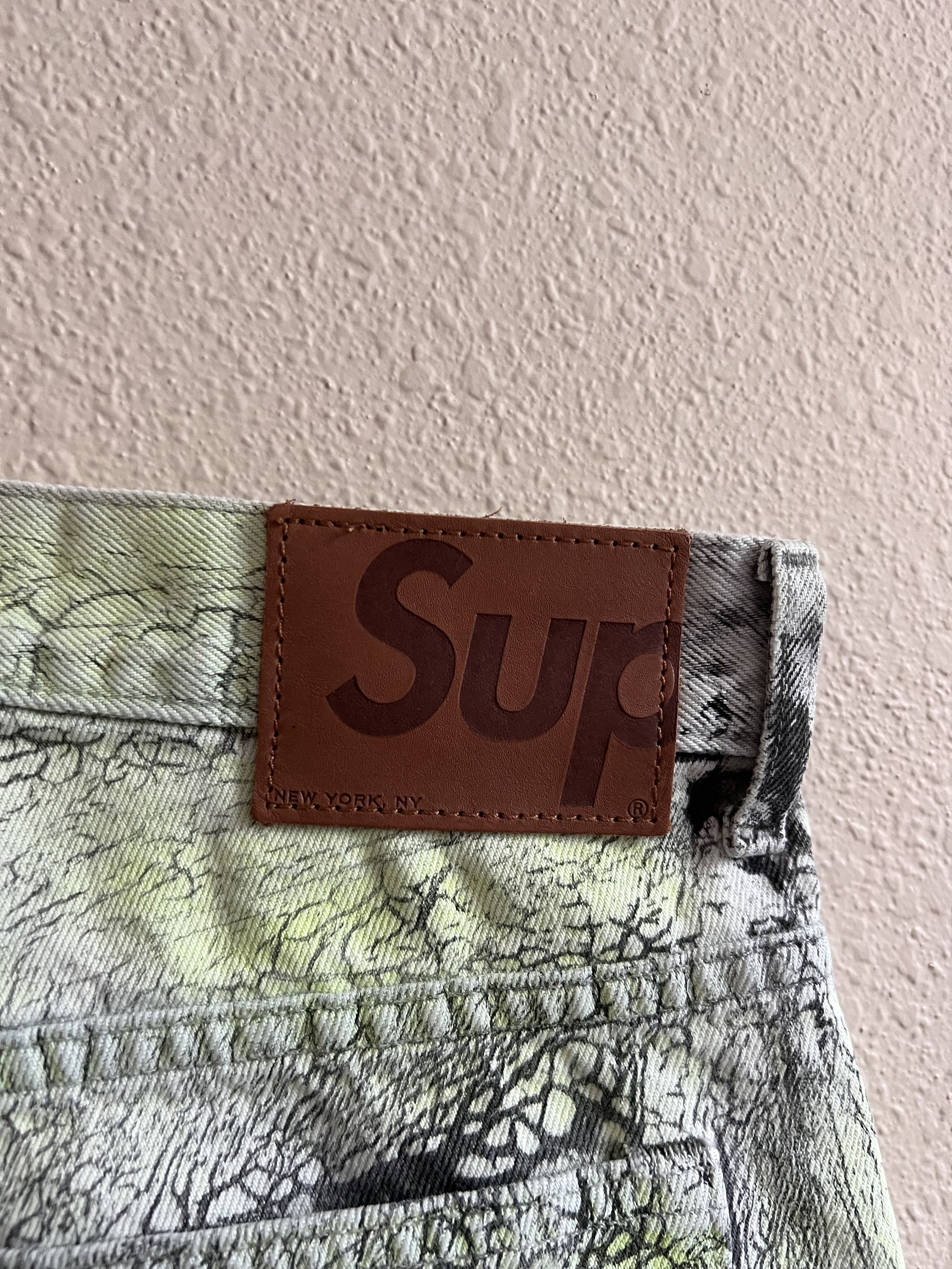 Supreme Supreme Crackle Regular Jeans in Multicolor Green Size US 32 / EU 48 - 7 Thumbnail