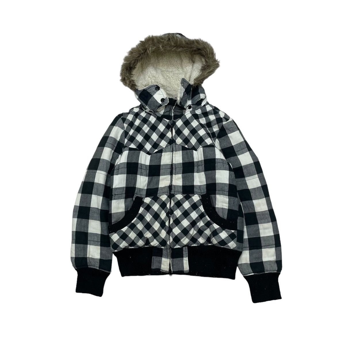 Angel Blue 💥Japanese Brand Jessy Logan White Tartan Jacket Size S / US 4 / IT 40 - 1 Thumbnail