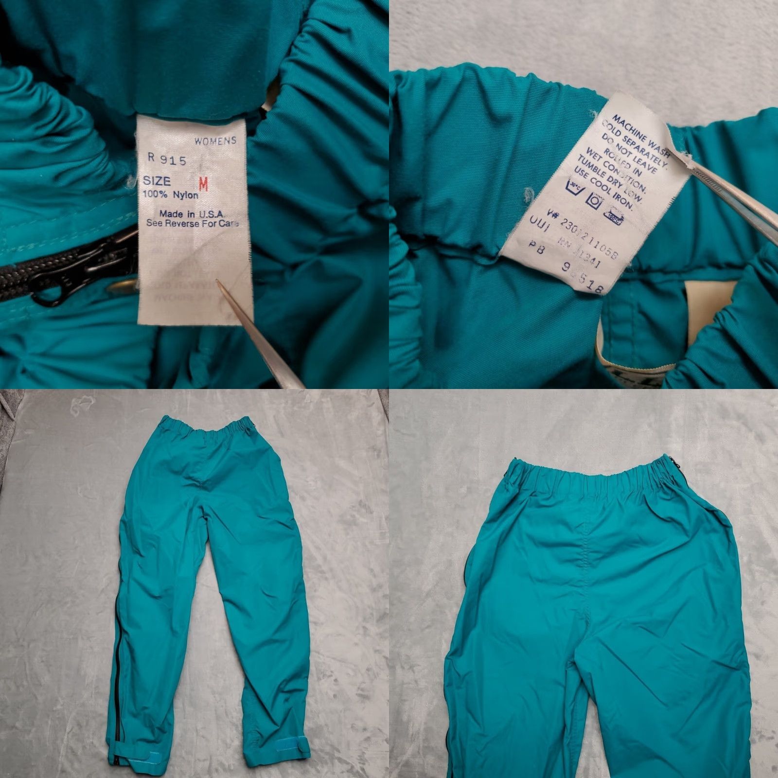 Vintage VTG LL Bean Track Pants Womens M Green Nylon Lined Windbreaker Zip Made in USA Size 32" / US 10 / IT 46 - 8 Thumbnail