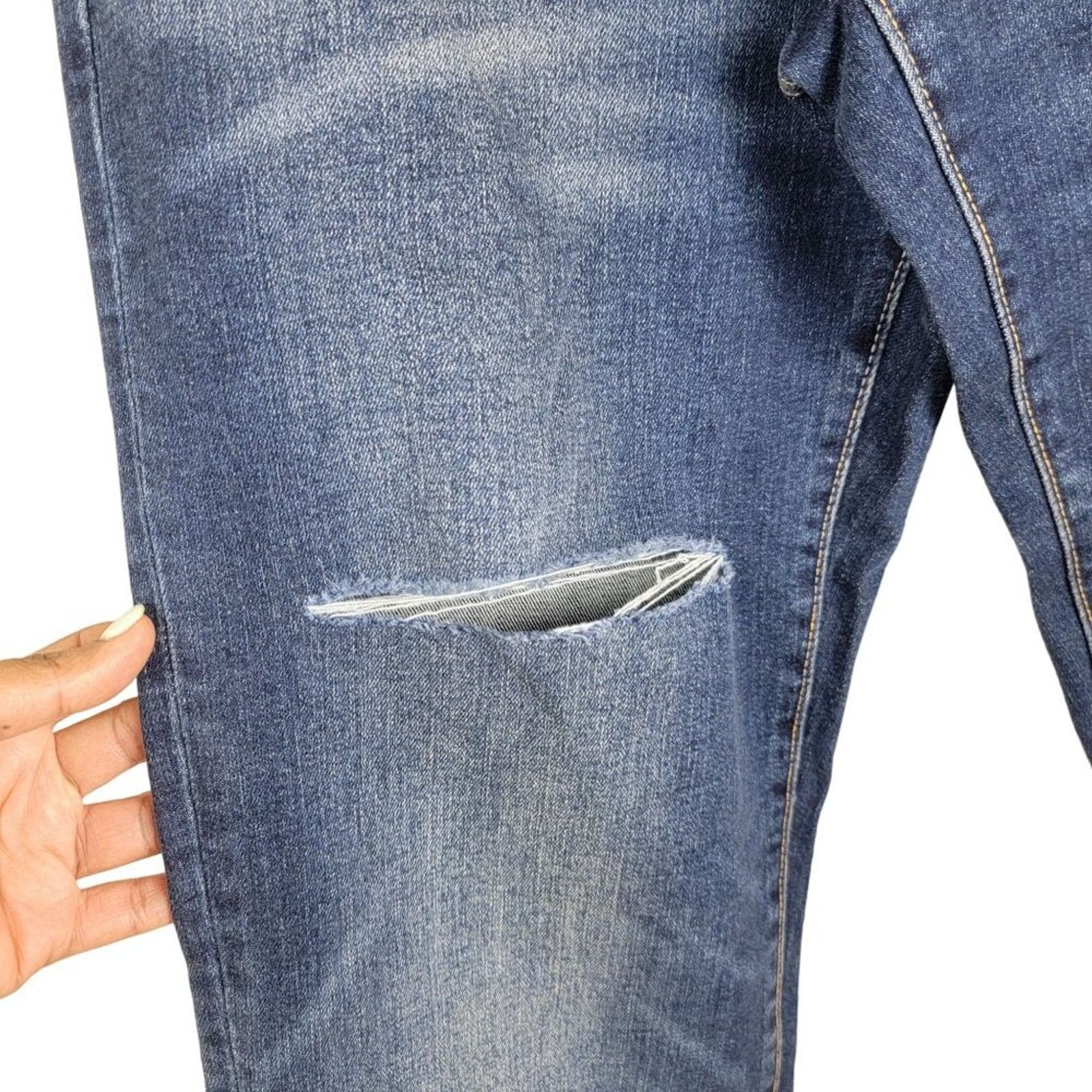 Lucky Brand Lucky Brand Womens Easy Rider Bootcut Jeans Blue Distressed Size 30" / US 8 / IT 44 - 11 Thumbnail