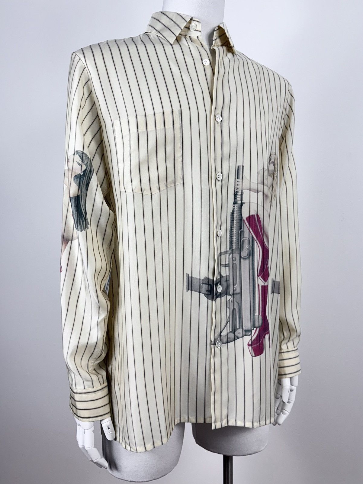 Yohji Yamamoto A/W 2008 Uzi Stripper Pin-Up Shirt Size US L / EU 52-54 / 3 - 8 Thumbnail