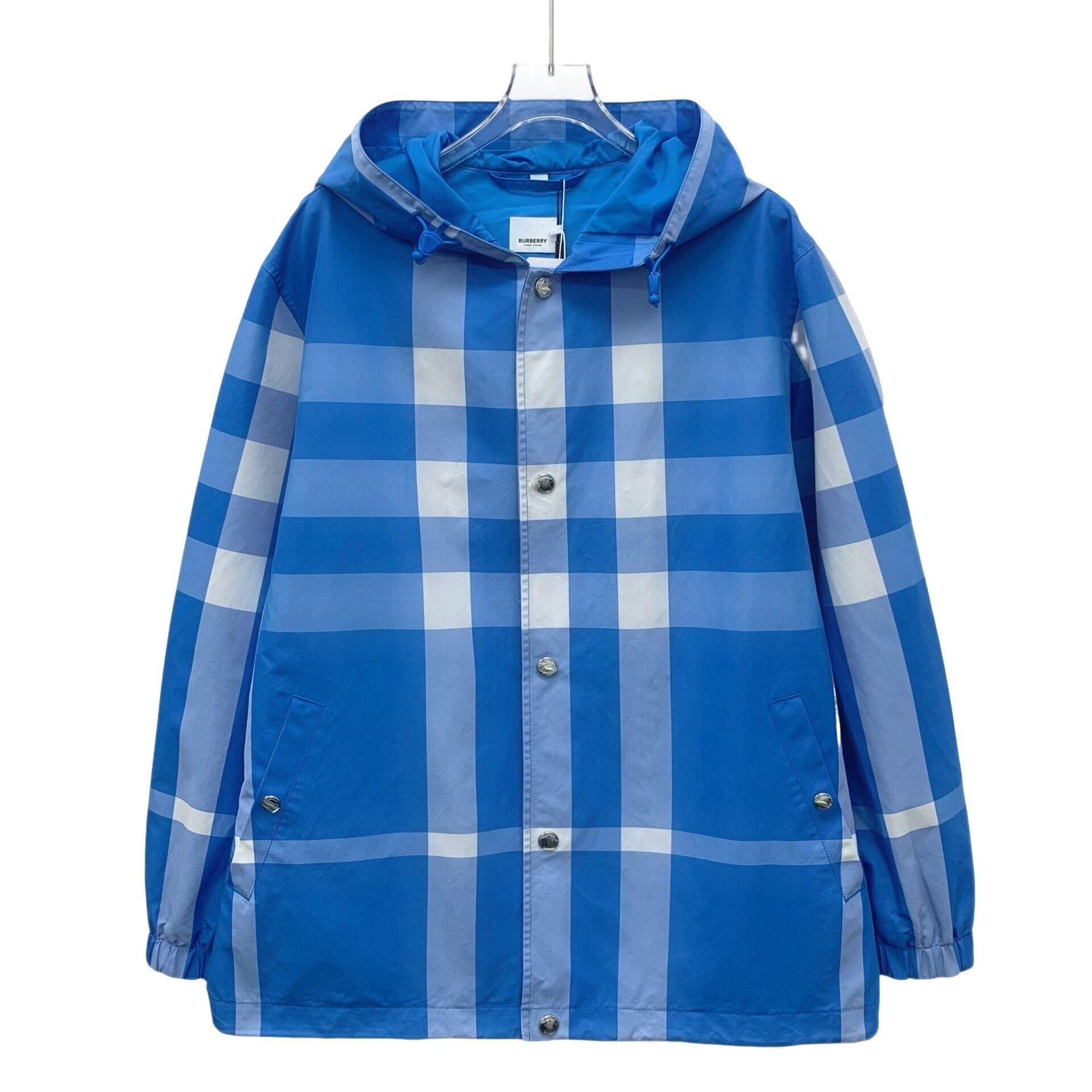 Burberry Burberry Blue Check Hooded Jacket Size M Size US M / EU 48-50 / 2 - 1 Thumbnail