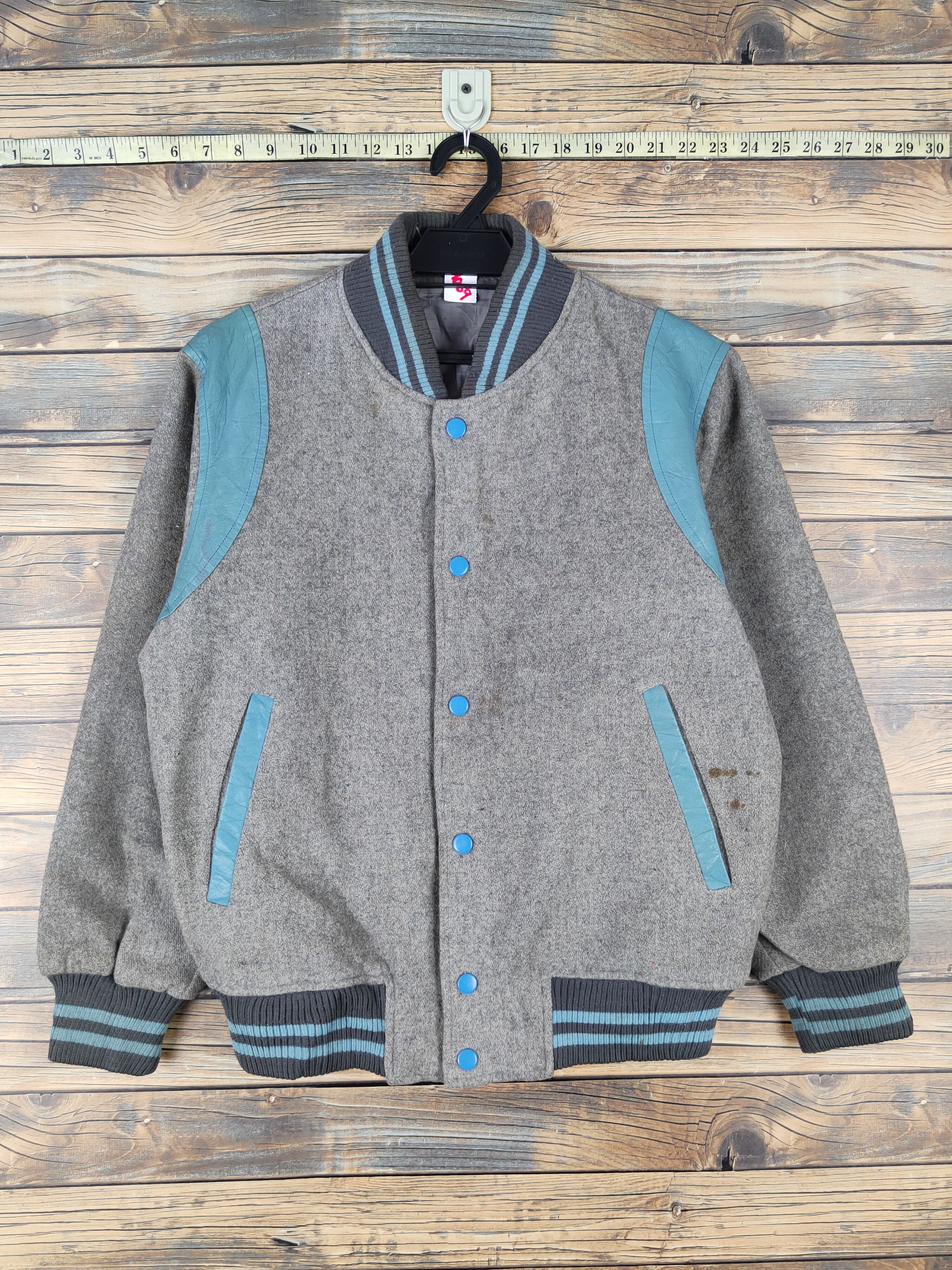 Japan vintage Gray Varsity Jackets #W1069