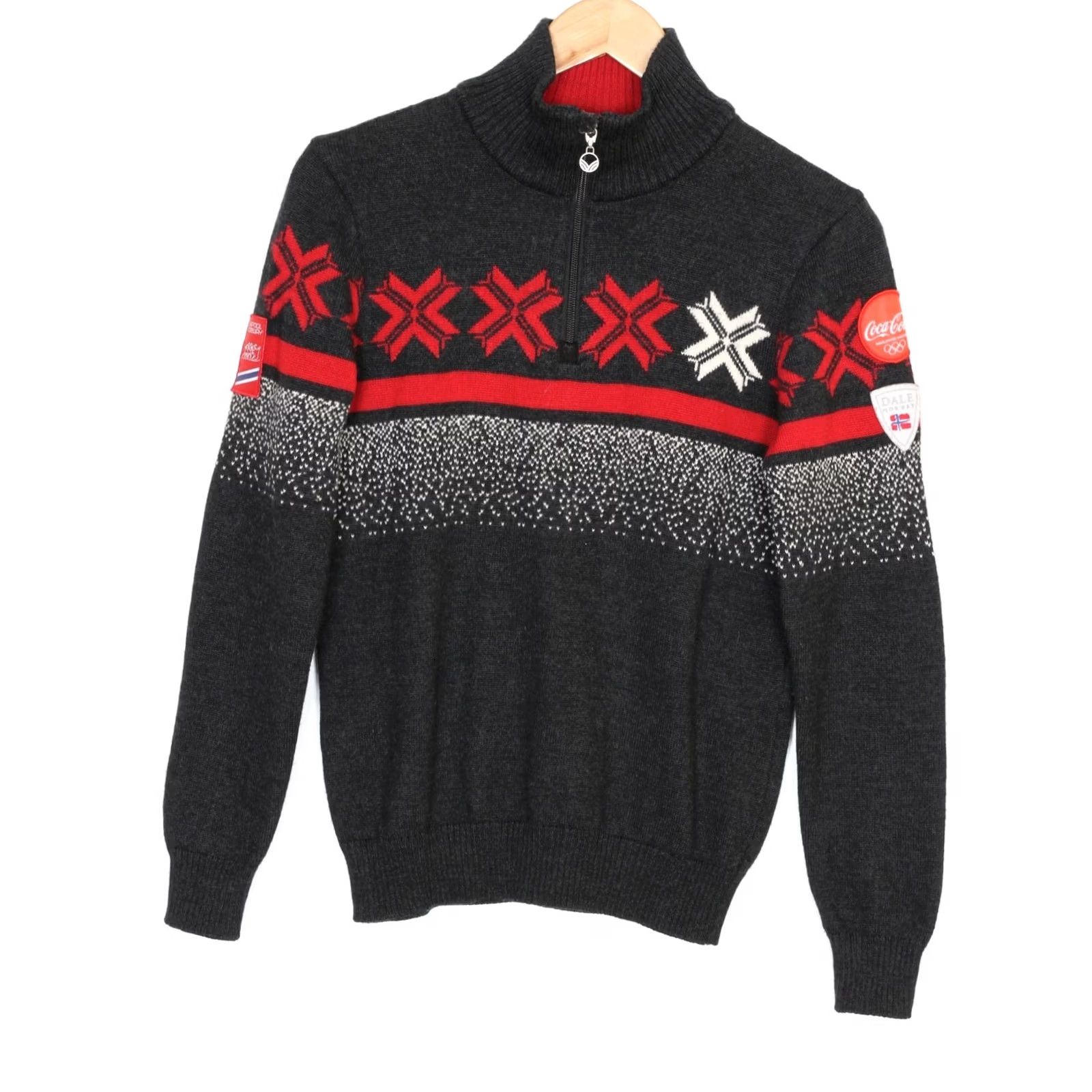 Dale Of Norway DALE OF NORWAY SKIPOOL COCA COLA Zip Neck Wool Jumper Sweater Women Size S Size S / US 4 / IT 40 - 2 Thumbnail