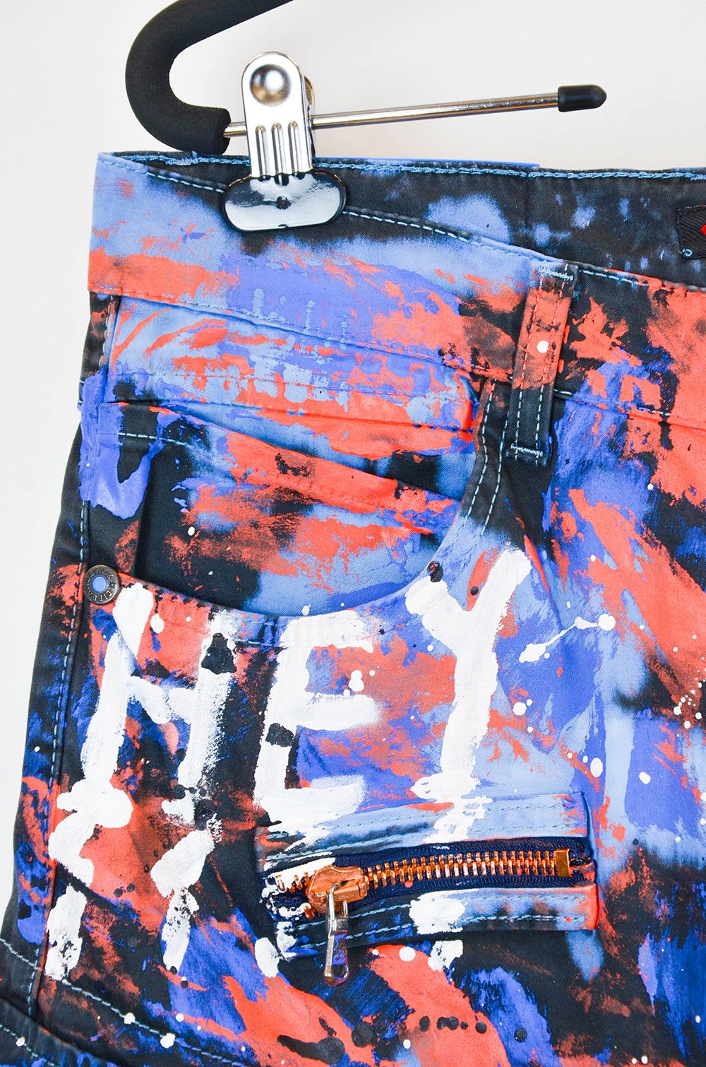 Japanese Brand Cipo & Baxx Paint Splash Cargo Shorts – Size W34 Size US 34 / EU 50 - 8 Thumbnail