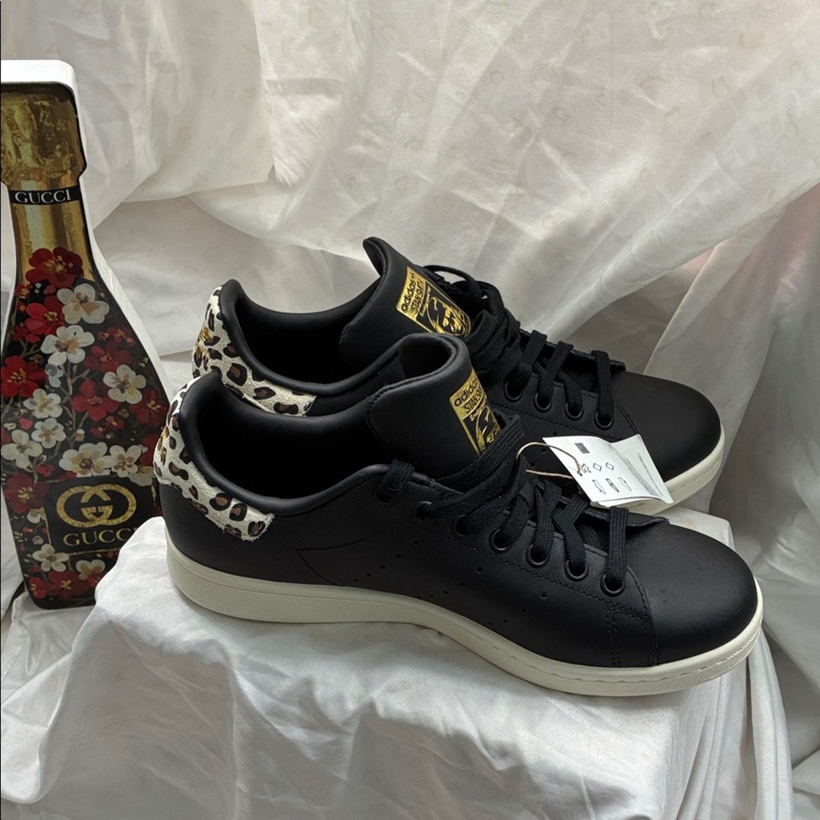 Adidas Adidas Stan Smith Black Gold Leopard Sneakers Limited Size US 8 / IT 38 - 13 Thumbnail