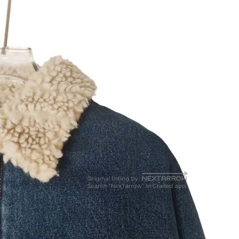 Prada Prada Blue Cropped Jacket with Fur Collar. Size L / US 10 / IT 46 - 3 Thumbnail
