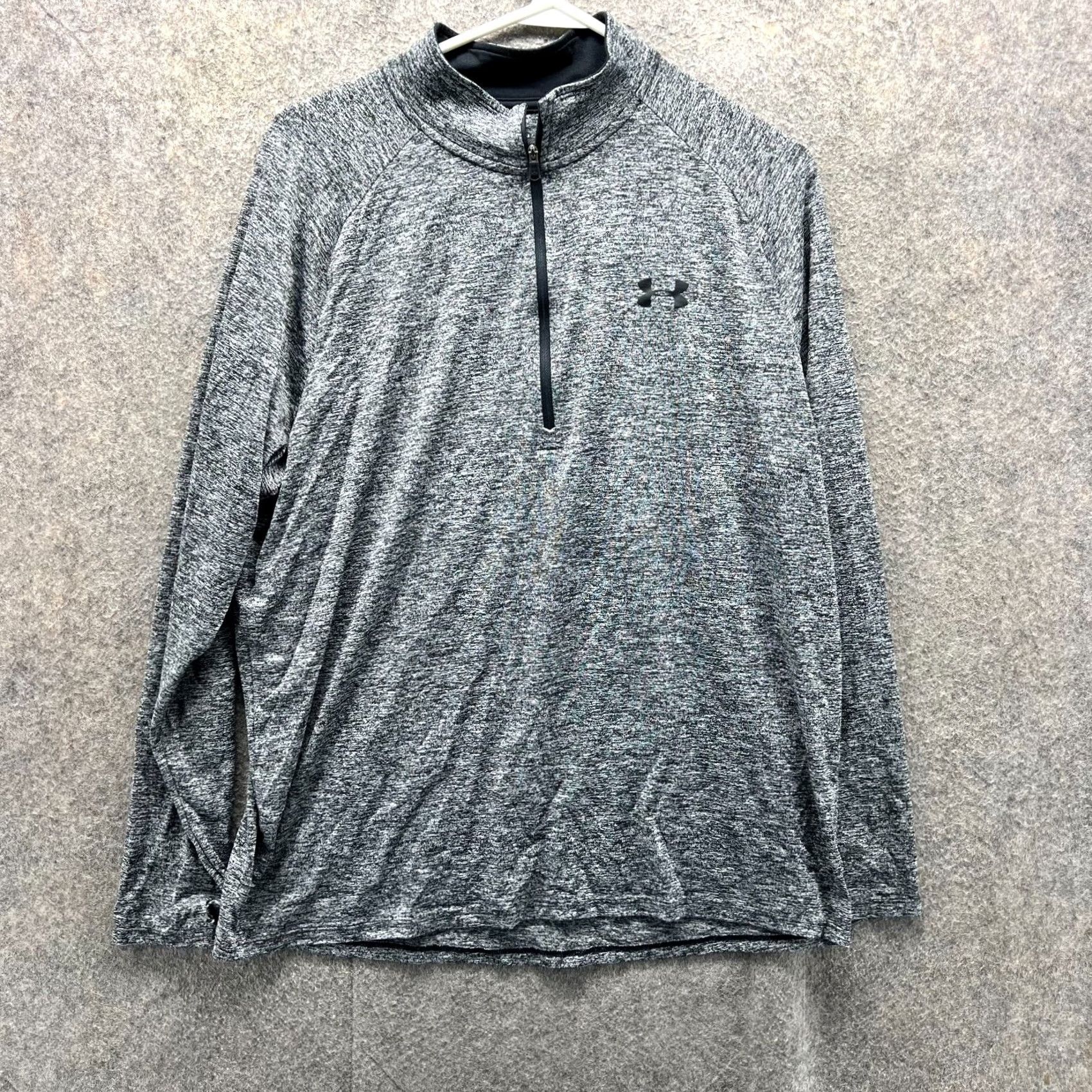 Under Armour VINTAGE Under Armour Sweatshirt Mens Large Heather Gray 1/4 Zip Long Sleeve Athletic Sweatshirt Pullover 1/4 Zip Logo Gray Mens L Size US L / EU 52-54 / 3 - 2 Thumbnail