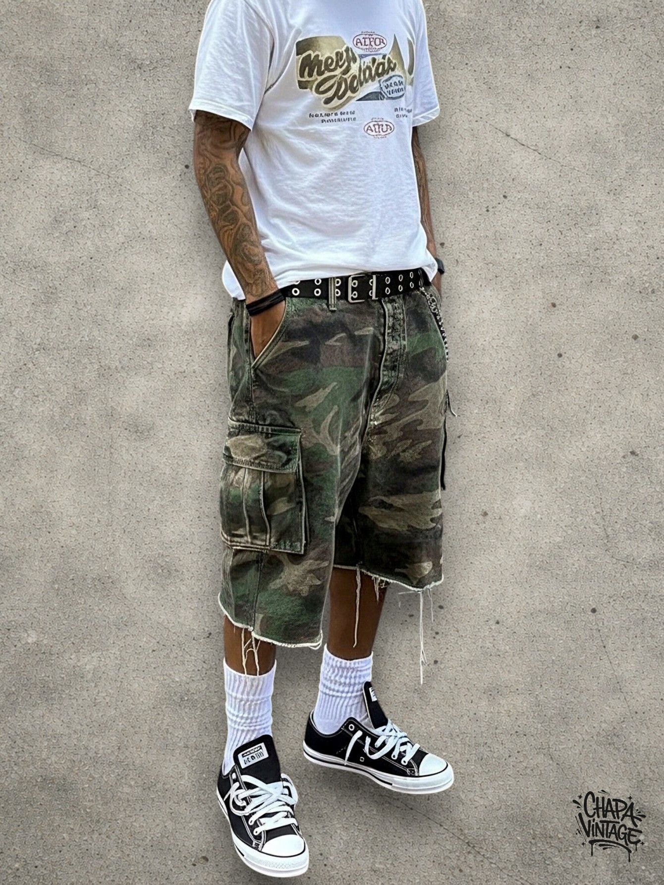 Vintage Ripped camo cargo shorts Size US 34 / EU 50 - 3 Thumbnail