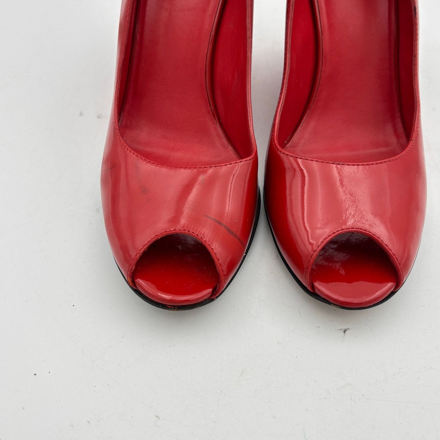 Gucci Gucci Patent Leather Double G Peep Toe Wedge Women's 9.5B Size US 9.5 / IT 39.5 - 11 Thumbnail