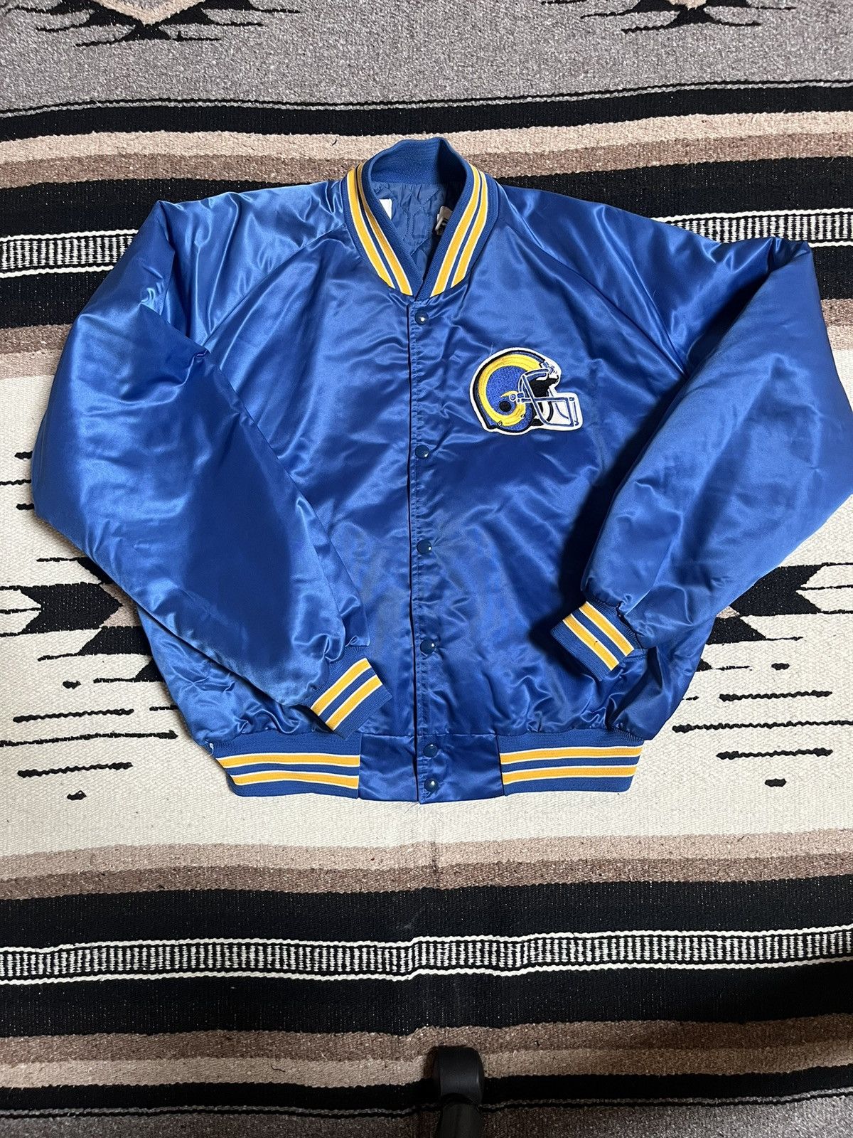 image of Chalk Line La Rams Bomber in Blue, Men's (Size 2XL)