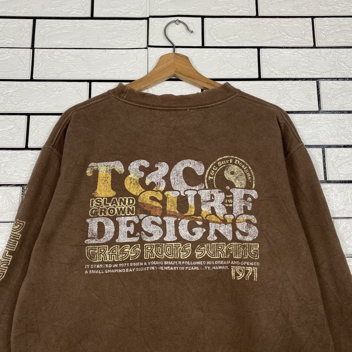 Japanese Brand Vintage Sweatshirt T&C Surf Hawaii Big Logo Size US L / EU 52-54 / 3 - 10 Thumbnail