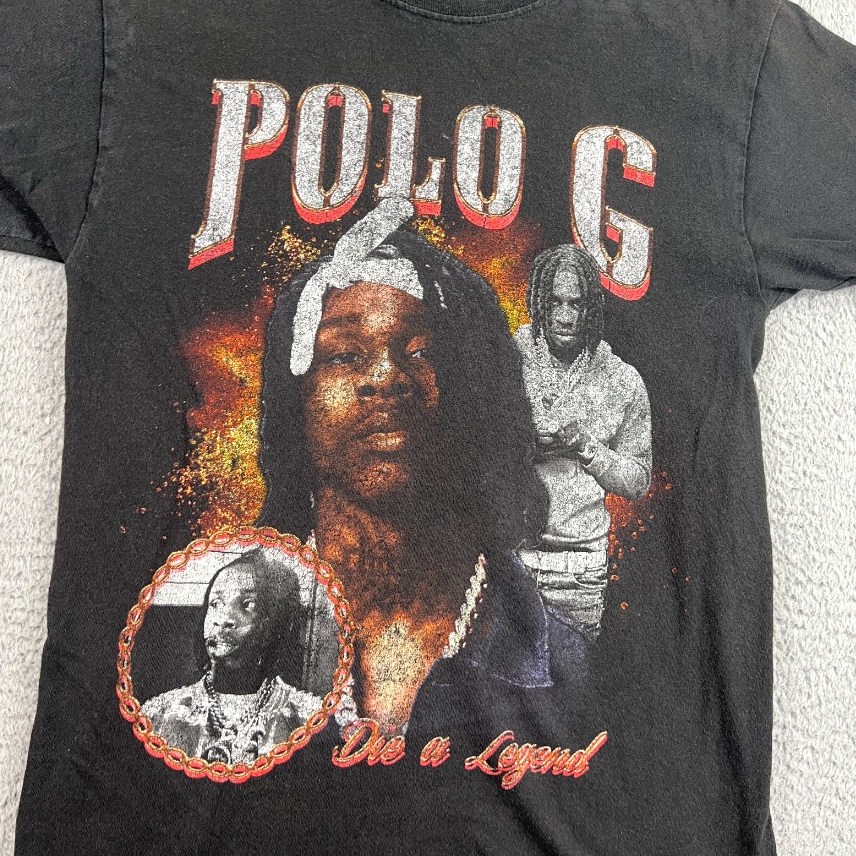 Vintage VINTAGE Polo G T Shirt Black Small Mens Crew Neck Short Sleeve All Cotton Die A Legend Size US S / EU 44-46 / 1 - 2 Thumbnail