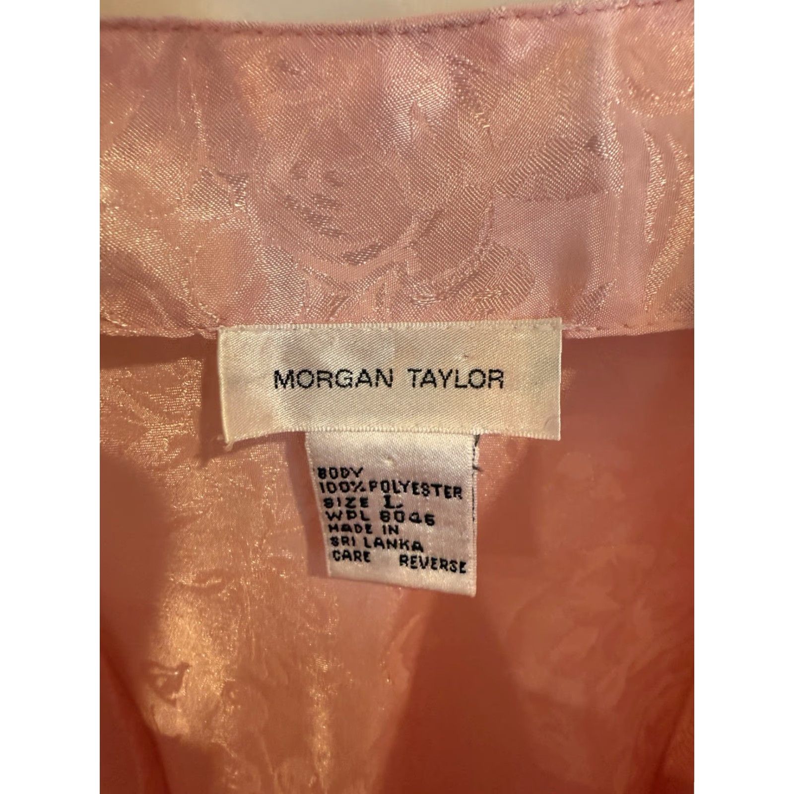 Vintage Morgan Taylor Womens Dress V-Neck Pink Satin Sleeveless Nightgown L Slip Pink Satin Nightgown Womens L Size L / US 10 / IT 46 - 2 Thumbnail