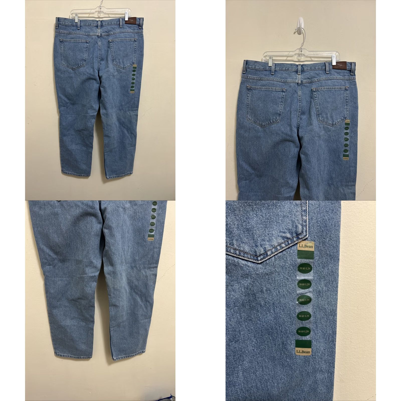 Vintage VINTAGE LL Bean Jeans 40x29 Light Wash Straight Leg 5-Pocket Mens Regular Blue Denim Size US 40 / EU 56 - 8 Thumbnail