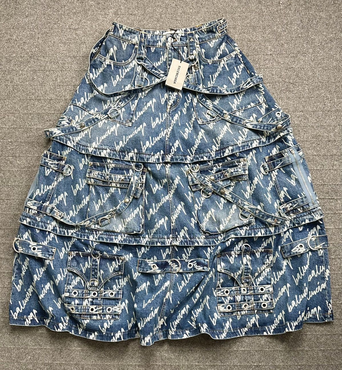 Balenciaga Balenciaga - Demna Gvasalia • Raver Script Logo Maxi Skirt • Size 26" / US 2 / IT 38 - 2 Thumbnail