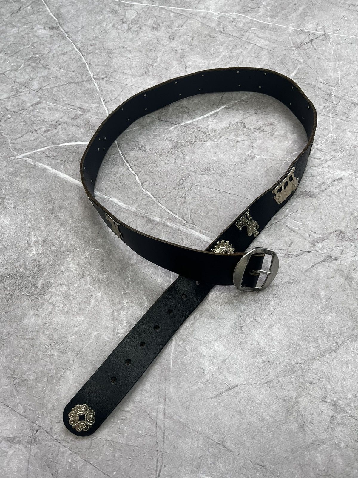 Vintage SALE✅✅Super STUDDED BELT *Kapital Style LEATHER Y2K Size ONE SIZE - 2 Thumbnail