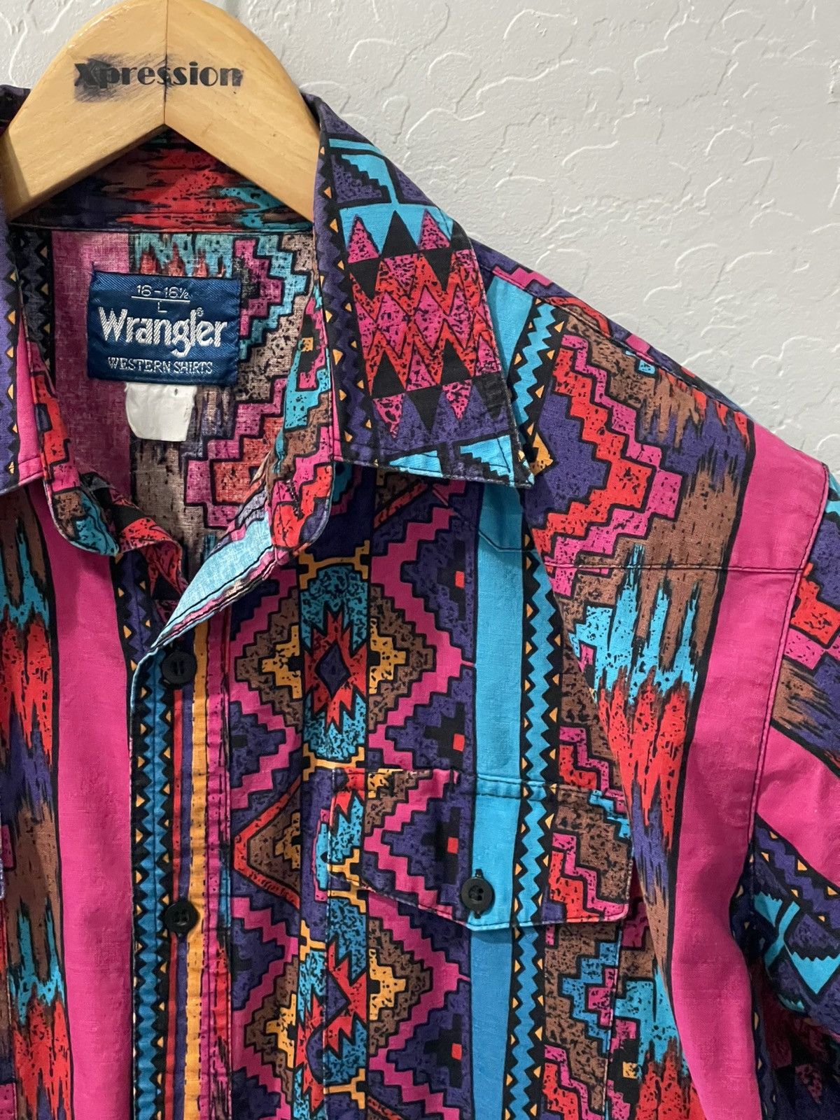 Vintage × Wrangler Vintage Wrangler Western “Aztec” Print Shirt 16-16.5 Large Size US L / EU 52-54 / 3 - 2 Thumbnail