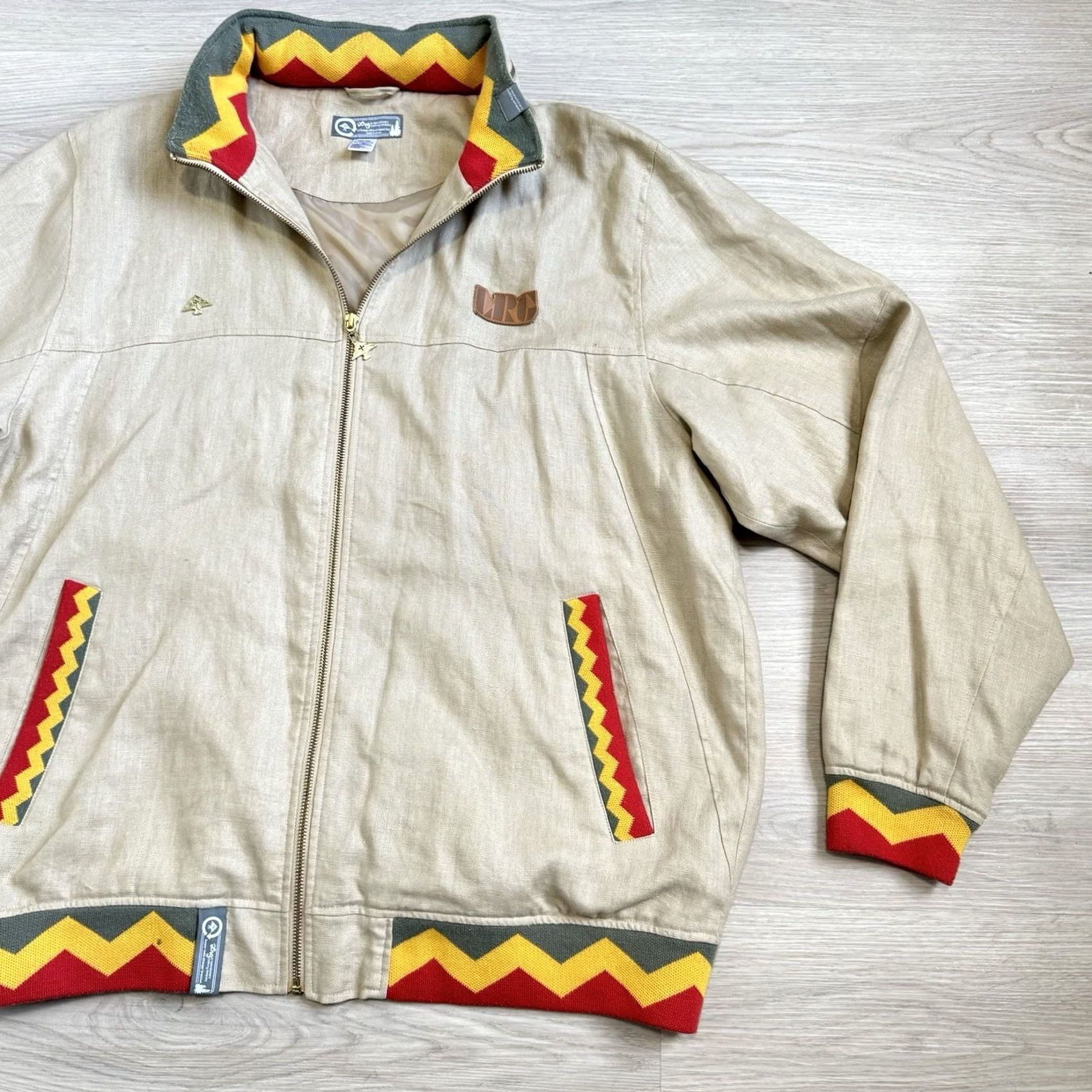 Vintage VINTAGE LRG REGGAE LION PRIDE Rasta Jacket 90s Y2K 2XL Full Zip Tan Bomber Jacket Mens Size US XXL / EU 58 / 5 - 3 Thumbnail