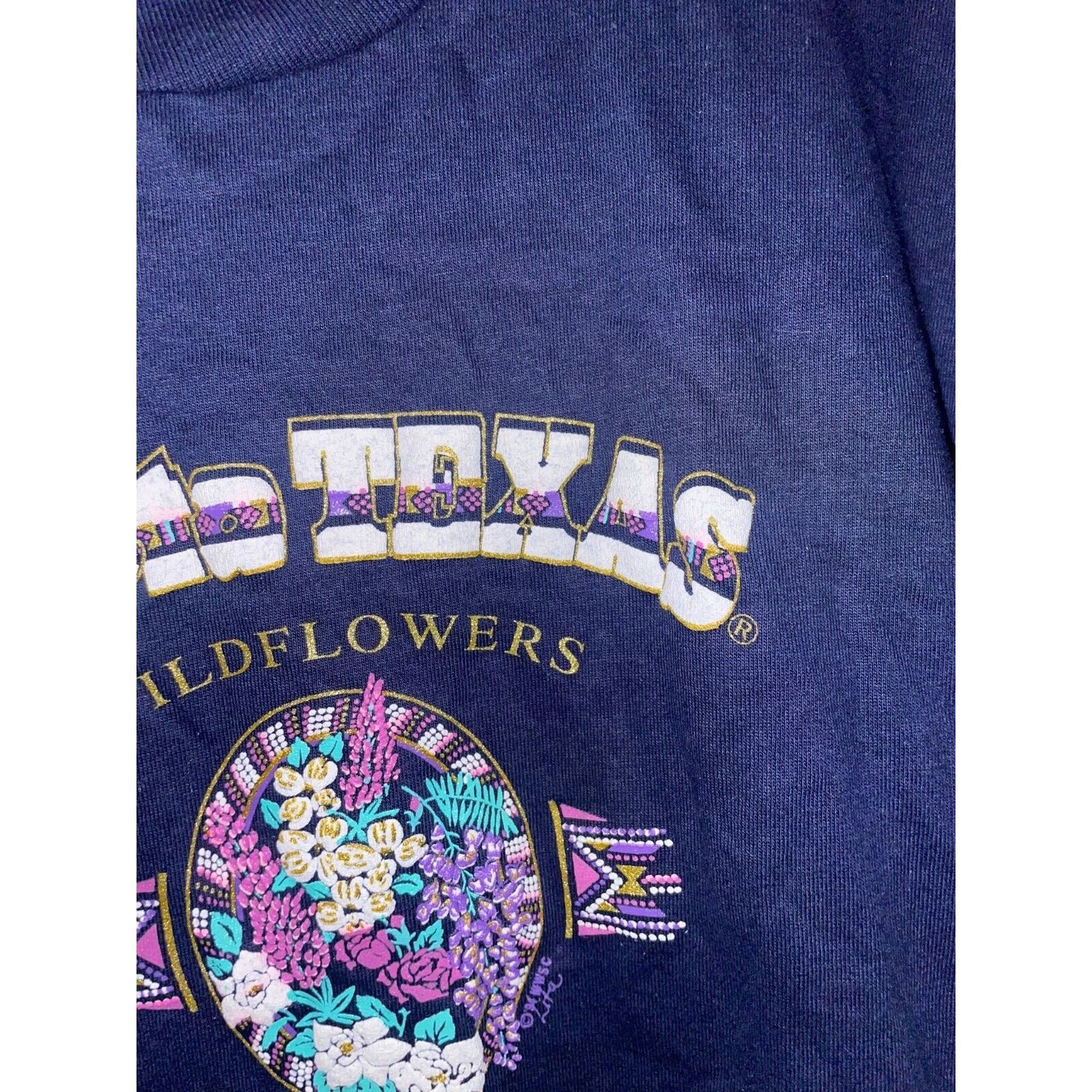 Jerzees Vintage Texas Shirt Fiesta TX Wildflowers San Antonio Tee L Size US L / EU 52-54 / 3 - 4 Thumbnail