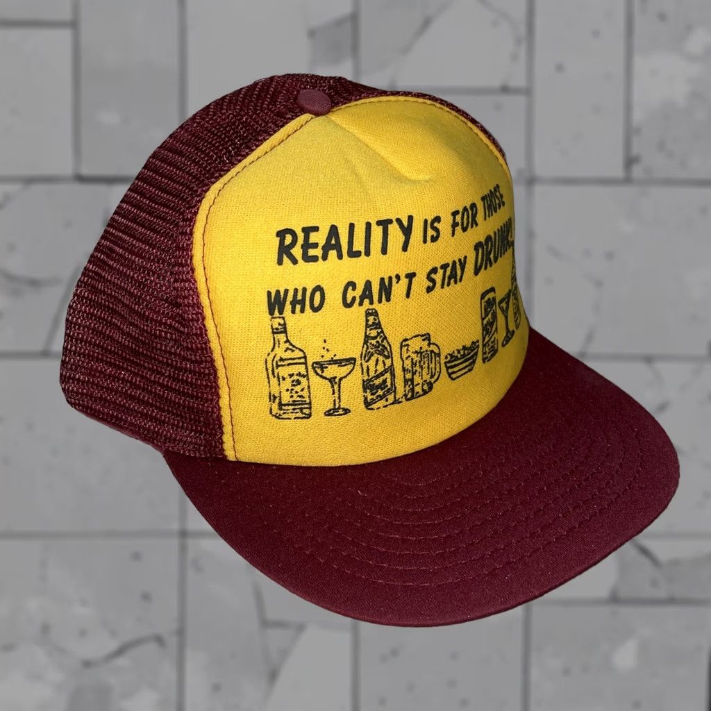 Vintage VINTAGE HaT Trucker Snap Back Hat One Size Red Men Kid/Adult One Size (relabel) Size ONE SIZE - 1 Thumbnail