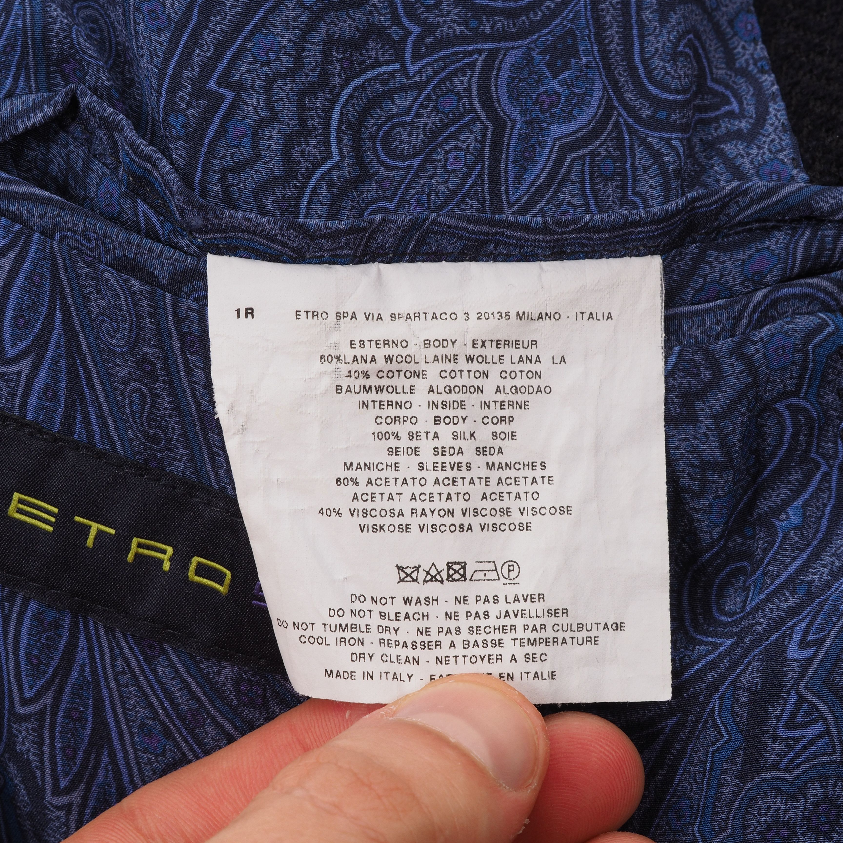 Etro ETRO Superleggerr Wool Blue Navy Sport Coat Blazer Jacket Size 44R - 8 Thumbnail