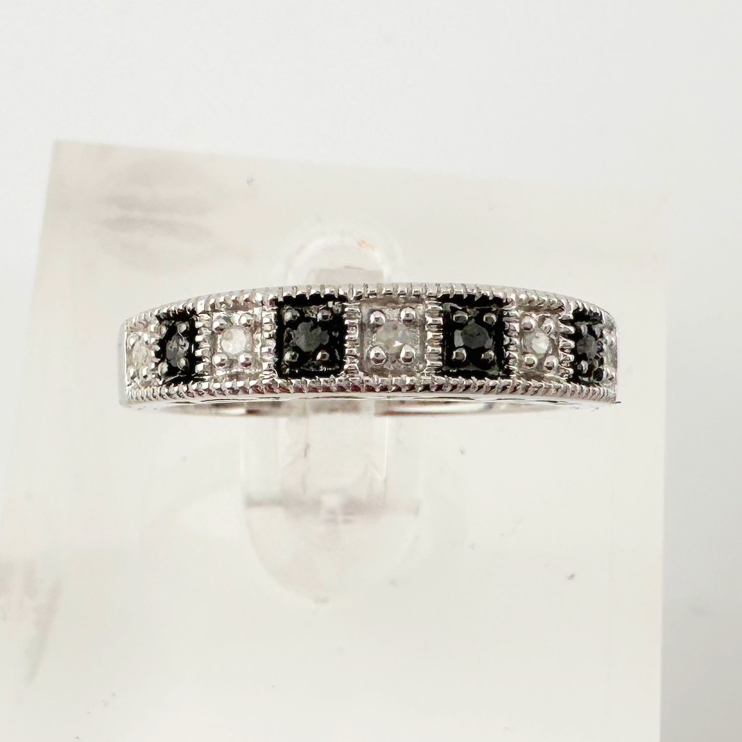 Other Natural Black and White Diamond Band Ring - size 7.25 Size ONE SIZE - 3 Thumbnail