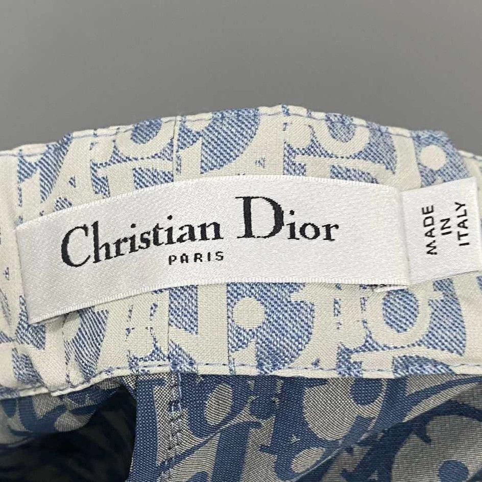 Dior Dior women's light blue Oblique allover print skirt pants 38 Size 27" / US 4 / IT 40 - 4 Thumbnail