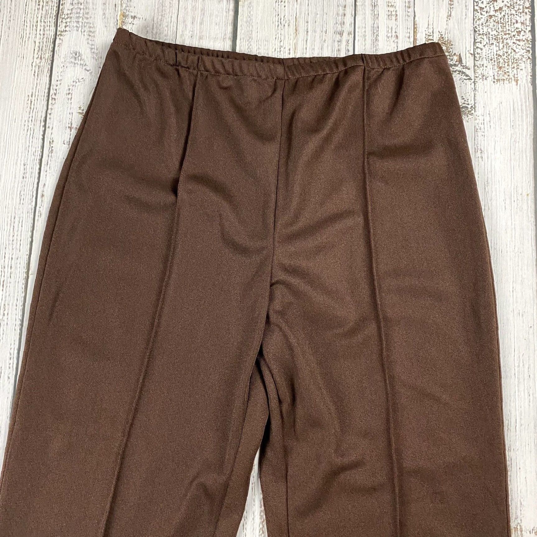 Vintage VINTAGE Aramark POLYESTER KNIT BROWN FLARE UNIFORM PANTS 31-32 30in Inseam 80s 90s Workwear Mens Size US 32 / EU 48 - 2 Thumbnail