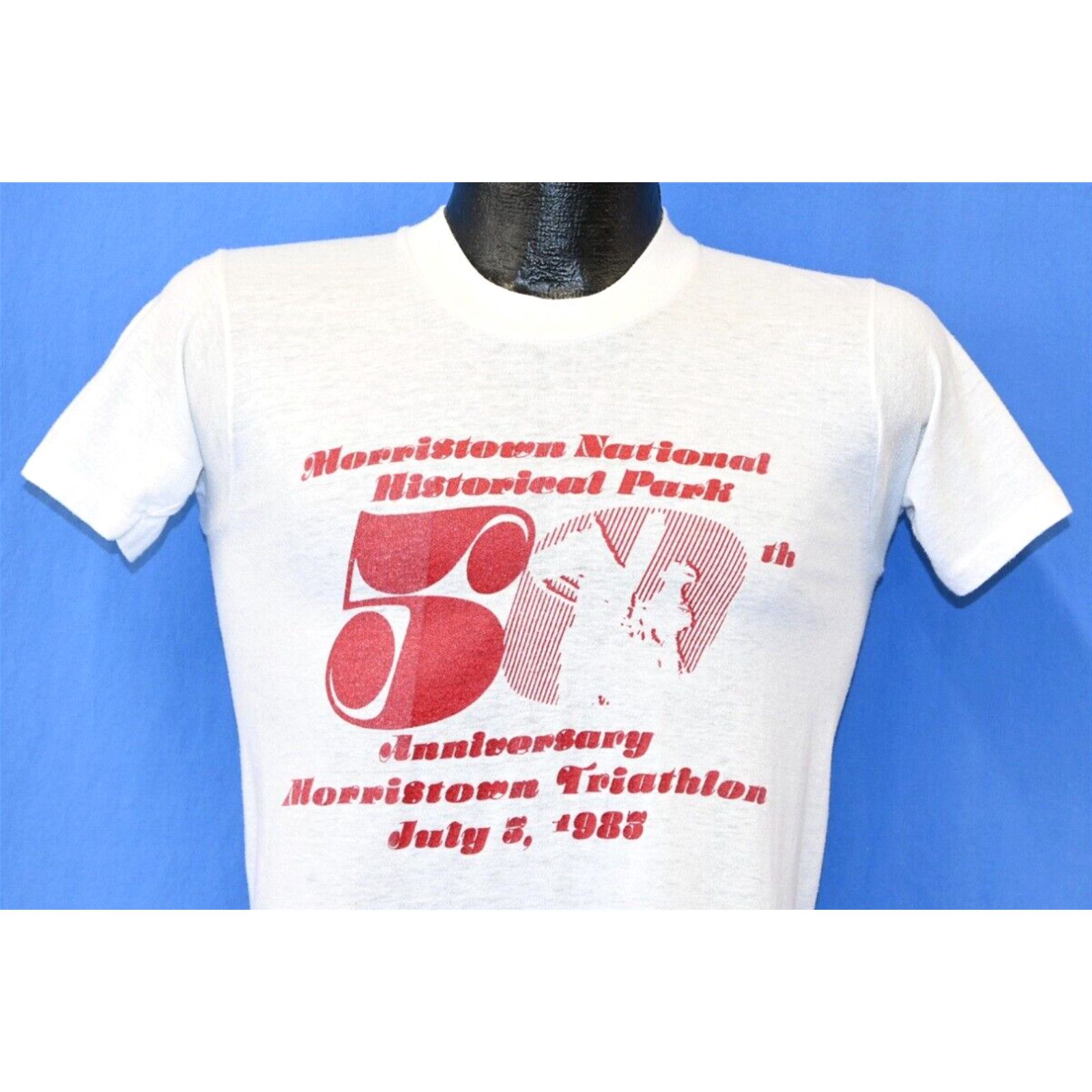 image of Vintage VTG 80's Morristown National Park With Love Kings 50Th Aniversary 1983 T-Shirt S in White (