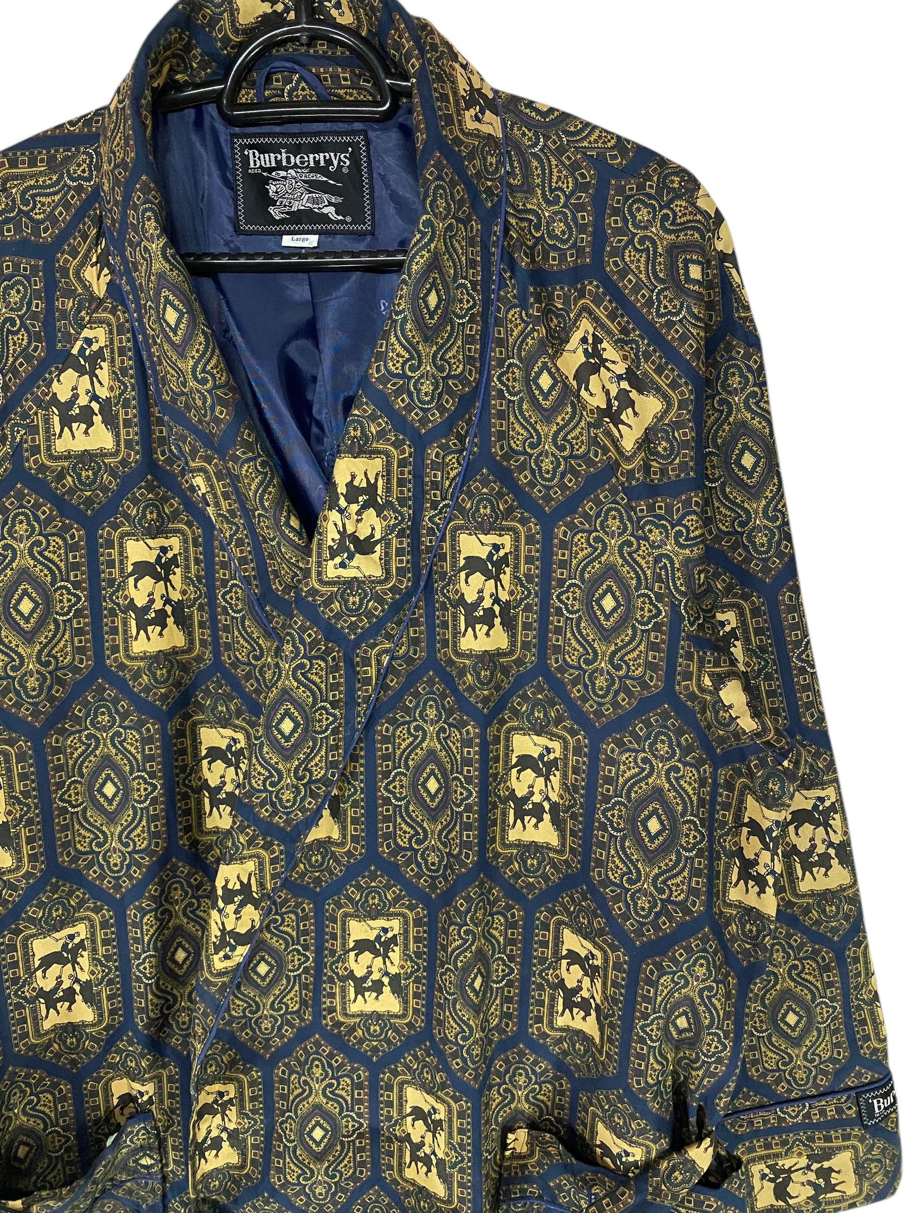 Burberry × Burberry Prorsum × Designer 90s Burberrys polo equestrian allover print dressing gown Size US L / EU 52-54 / 3 - 4 Thumbnail