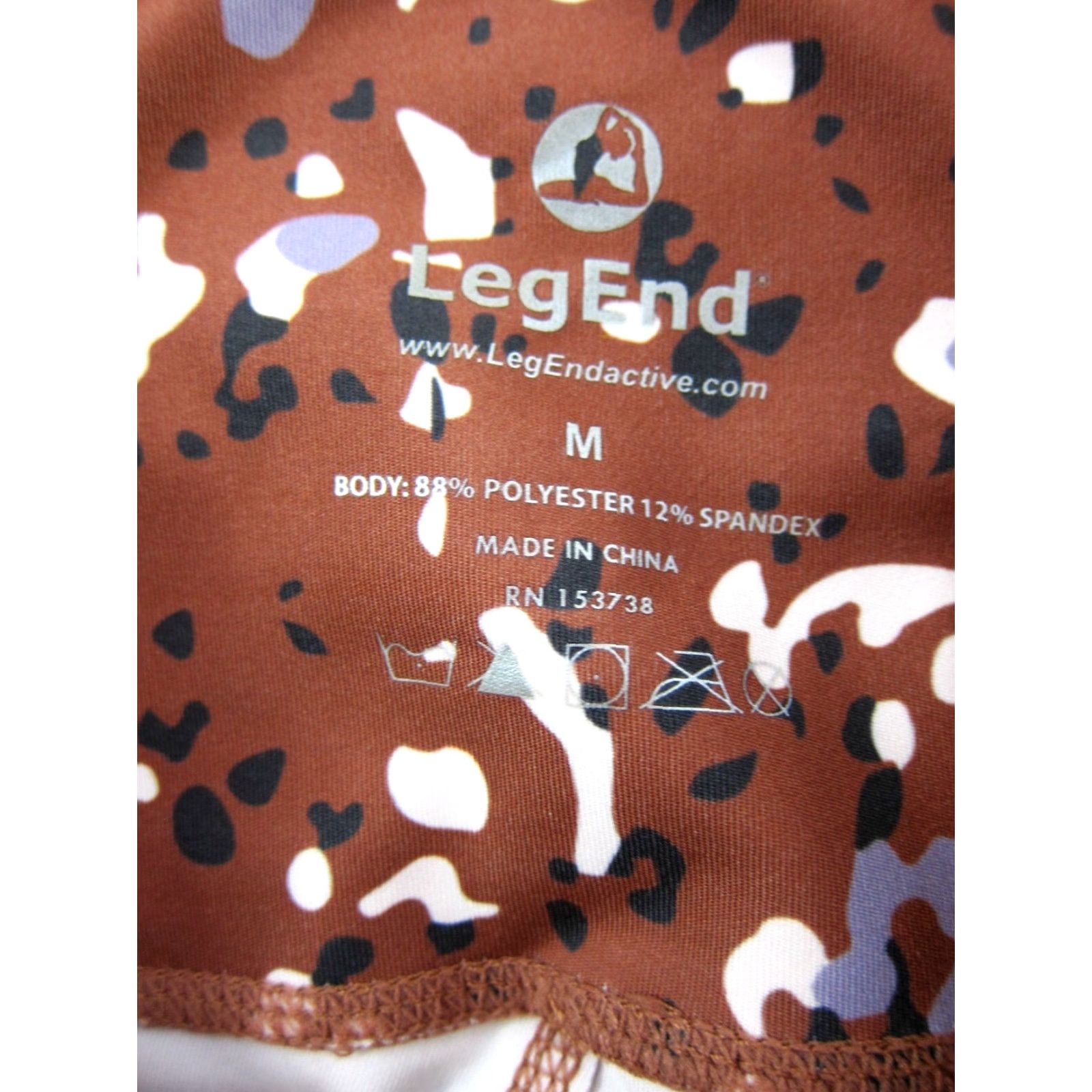 Vintage NWT Leg End Brown Purple White Floral Printed 7/8 Pocket High Waisted Legging Women M Size 32" / US 10 / IT 46 - 4 Thumbnail