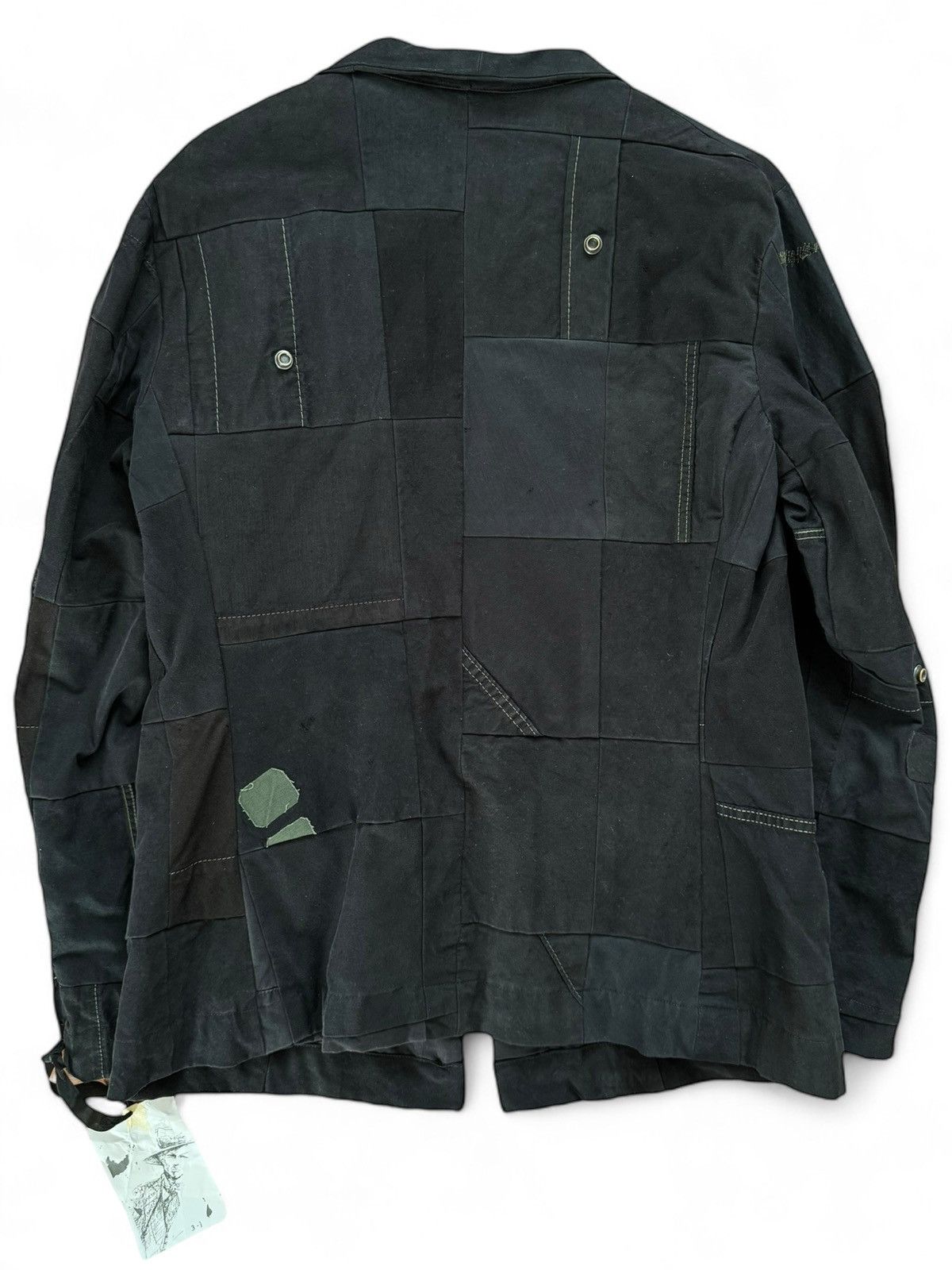 Greg Lauren Sz3 1/1 Black Workwear Tux Ollie Blazer Patchwork Jacket Size US L / EU 52-54 / 3 - 2 Thumbnail