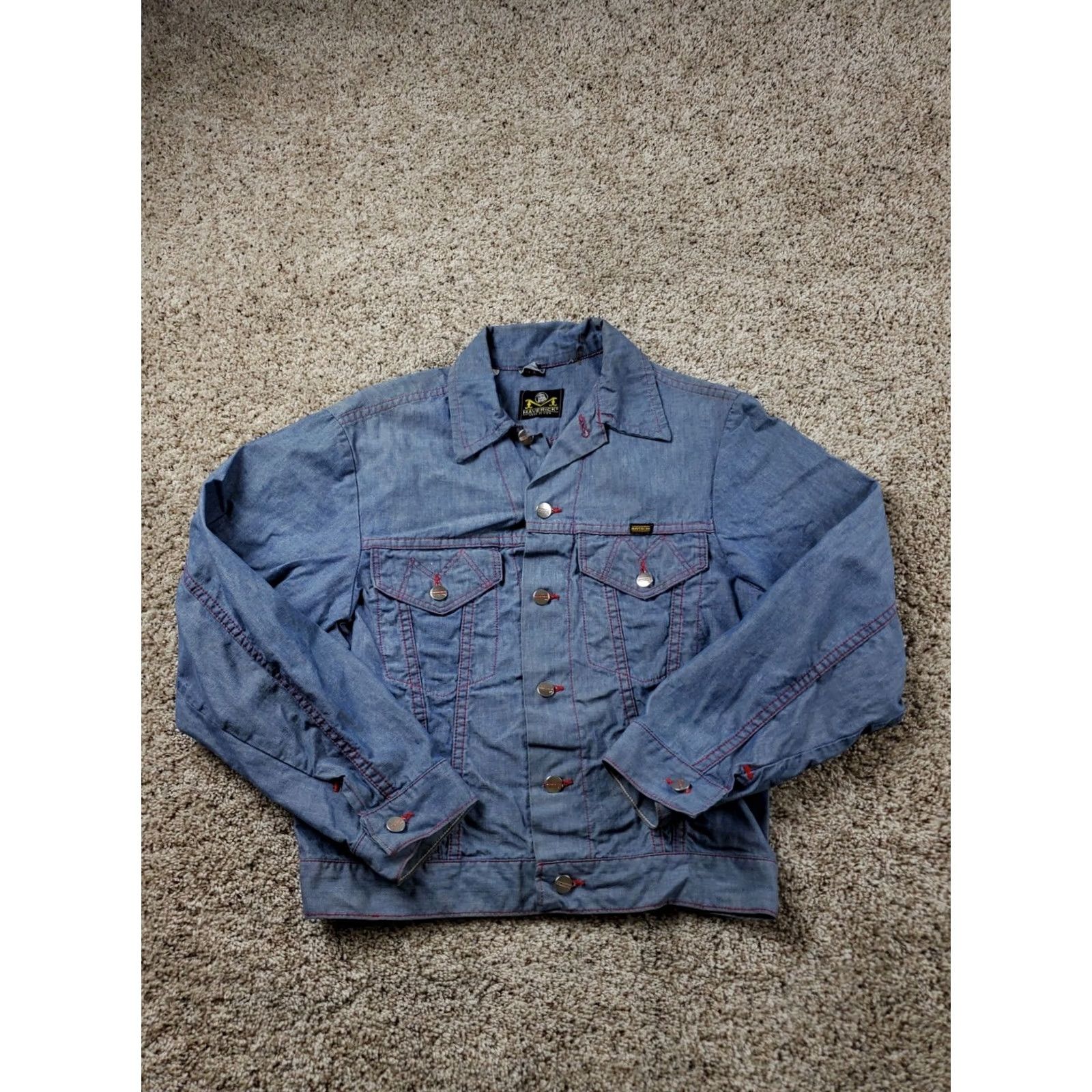 Vintage VINTAGE Blue Bell Trucker Jacket Shirt 70s Mens Chambray USA Made Size 38 Blue Bell Rockabilly 1970s Mens Size US XXS / EU 40 - 2 Thumbnail