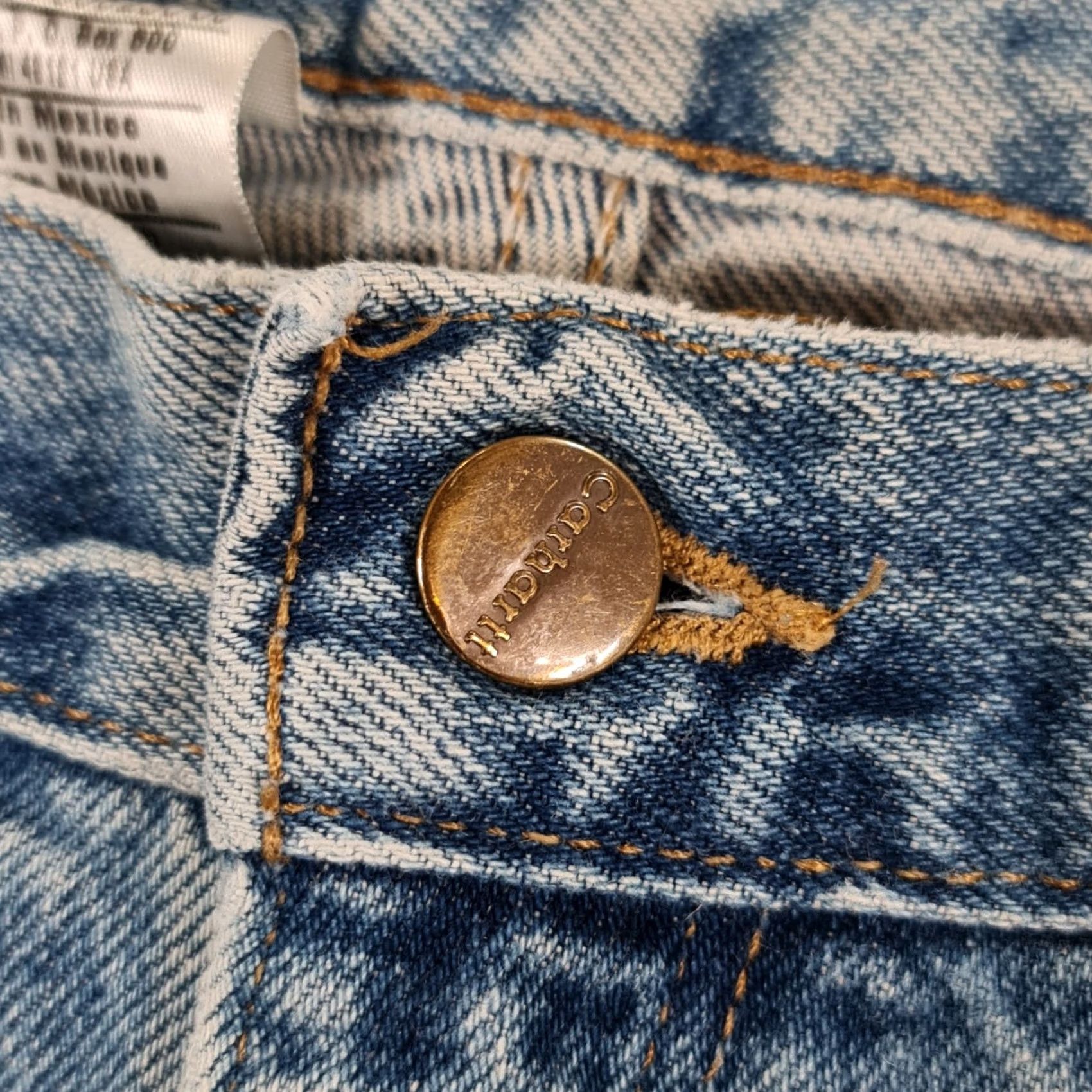 Carhartt Carhartt Jeans Mens Blue W34 L34 Relaxed Tapered Fit Denim Bum 100% Cotton Logo Pocket USA Hipster Retro Vintage N/A Size US 34 / EU 50 - 3 Thumbnail