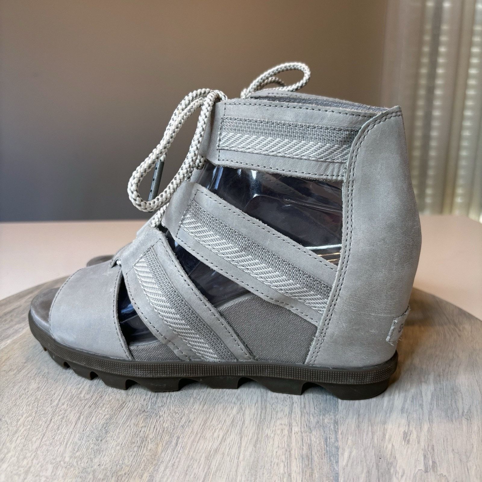 SOREL Sorel Joanie II Ghillie Women's Ash Laces Wedge Sandals Sz 8 Size US 8 / IT 38 - 3 Thumbnail