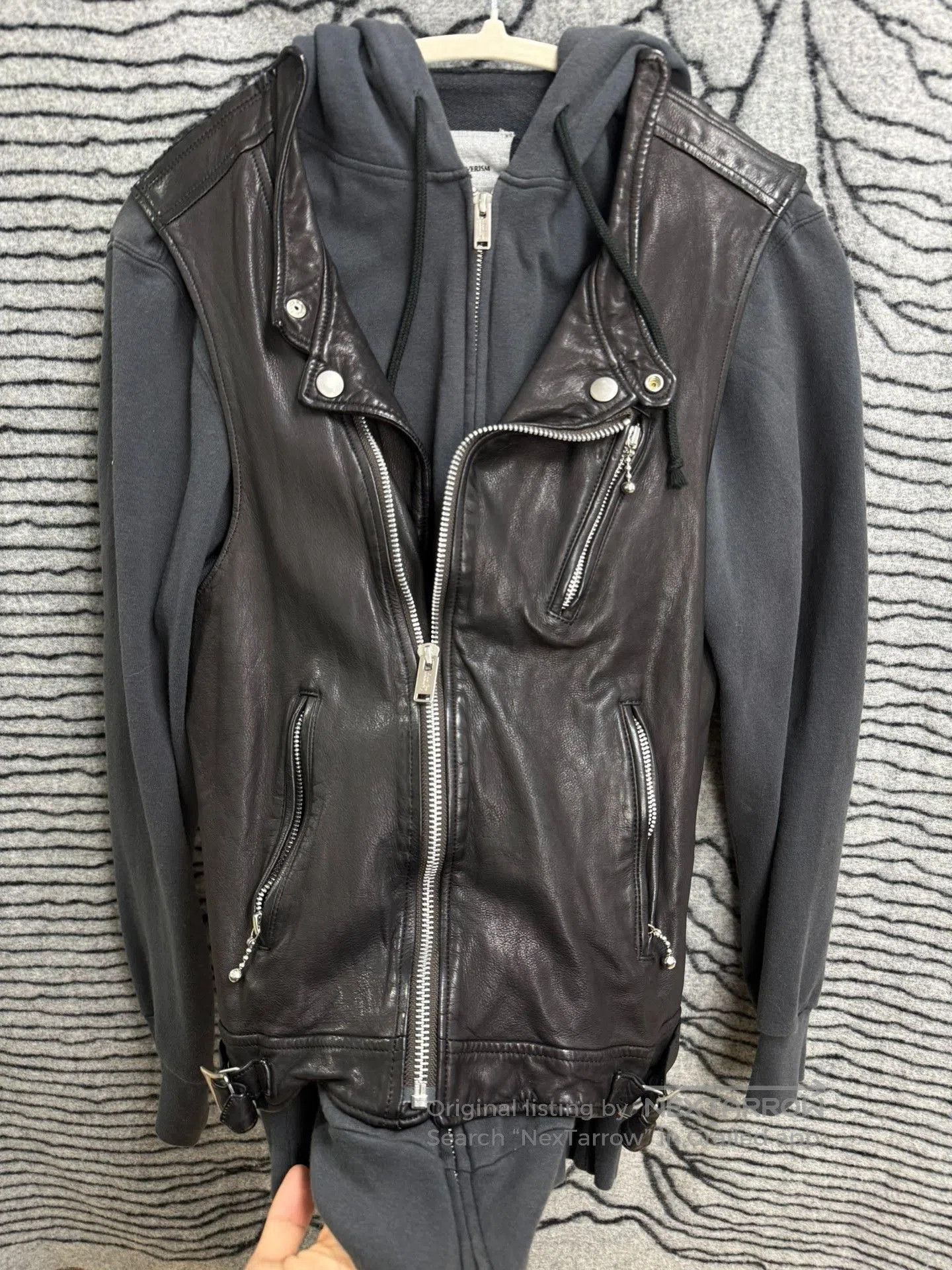 Takahiromiyashita The Soloist. UNDERCOVER Paneled Leather Distressed Jacket. Size US M / EU 48-50 / 2 - 6 Thumbnail