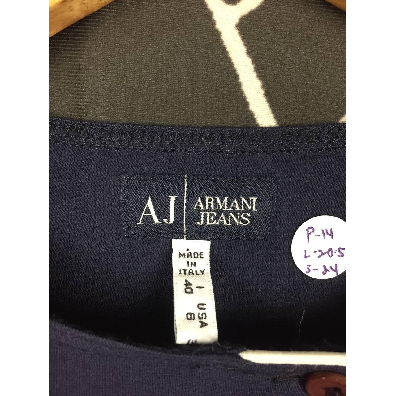Armani Armani Jeans Made In Italy Nautical Button Longsleeve Tee Size S / US 4 / IT 40 - 10 Thumbnail