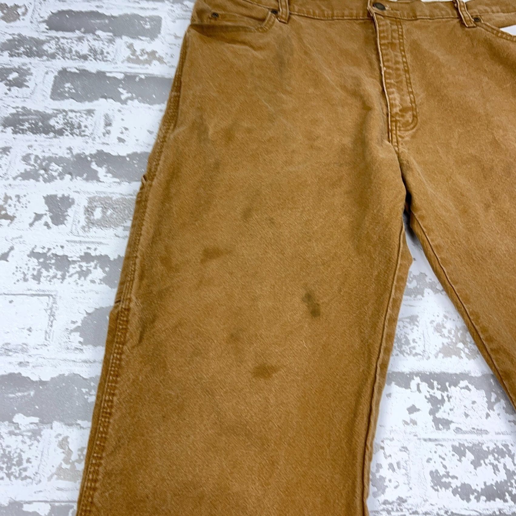 Dickies Dickies Pants Men 38x32 Brown Carpenter Pants Distressed Stain Workwear VTG Y2K Size US 38 / EU 54 - 5 Thumbnail