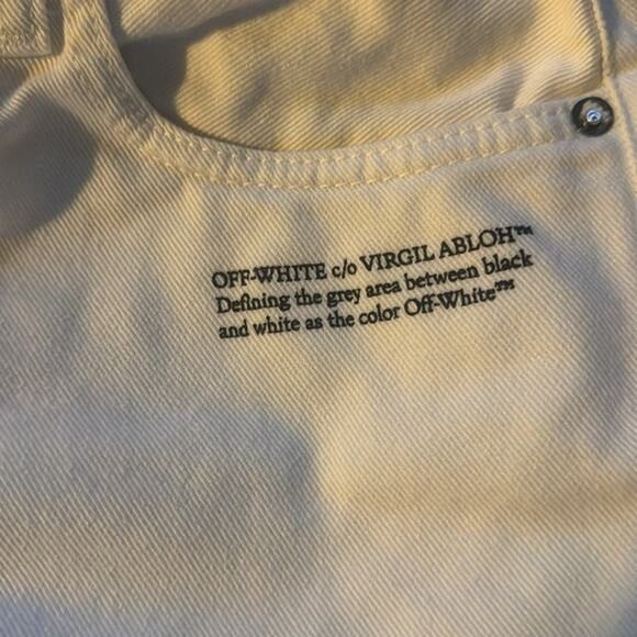 Off-White OFF-WHITE white Denim shorts 30 Size US 30 / EU 46 - 3 Thumbnail