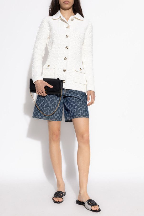 Gucci o1la5ras0526 Fine Cotton Cardigan in White Size M / US 6-8 / IT 42-44 - 2 Thumbnail
