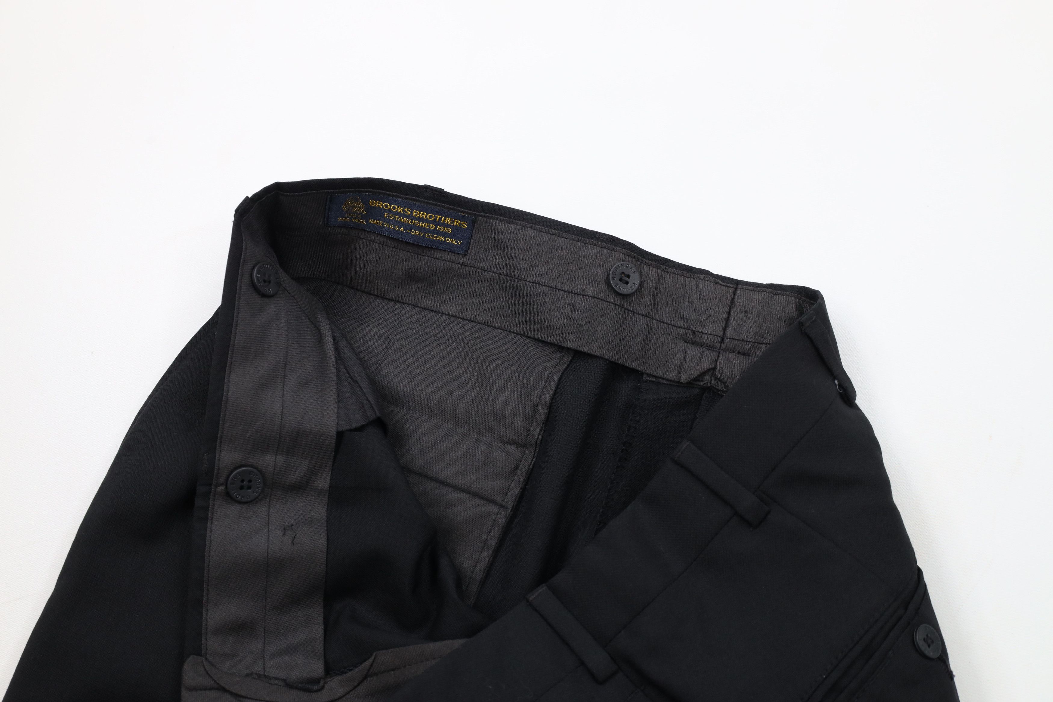Brooks Brothers × Vintage Vintage 70s Brooks Brothers Wool Pants Trousers Black USA Size US 38 / EU 54 - 6 Thumbnail
