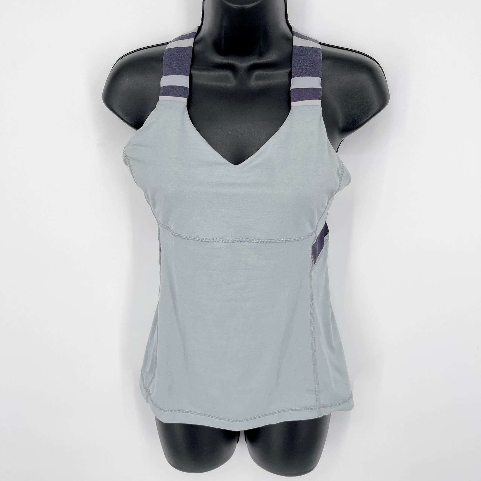 Lululemon Lululemon Push Your Limits Tank Top Sz 8 Blue Shelf Bra